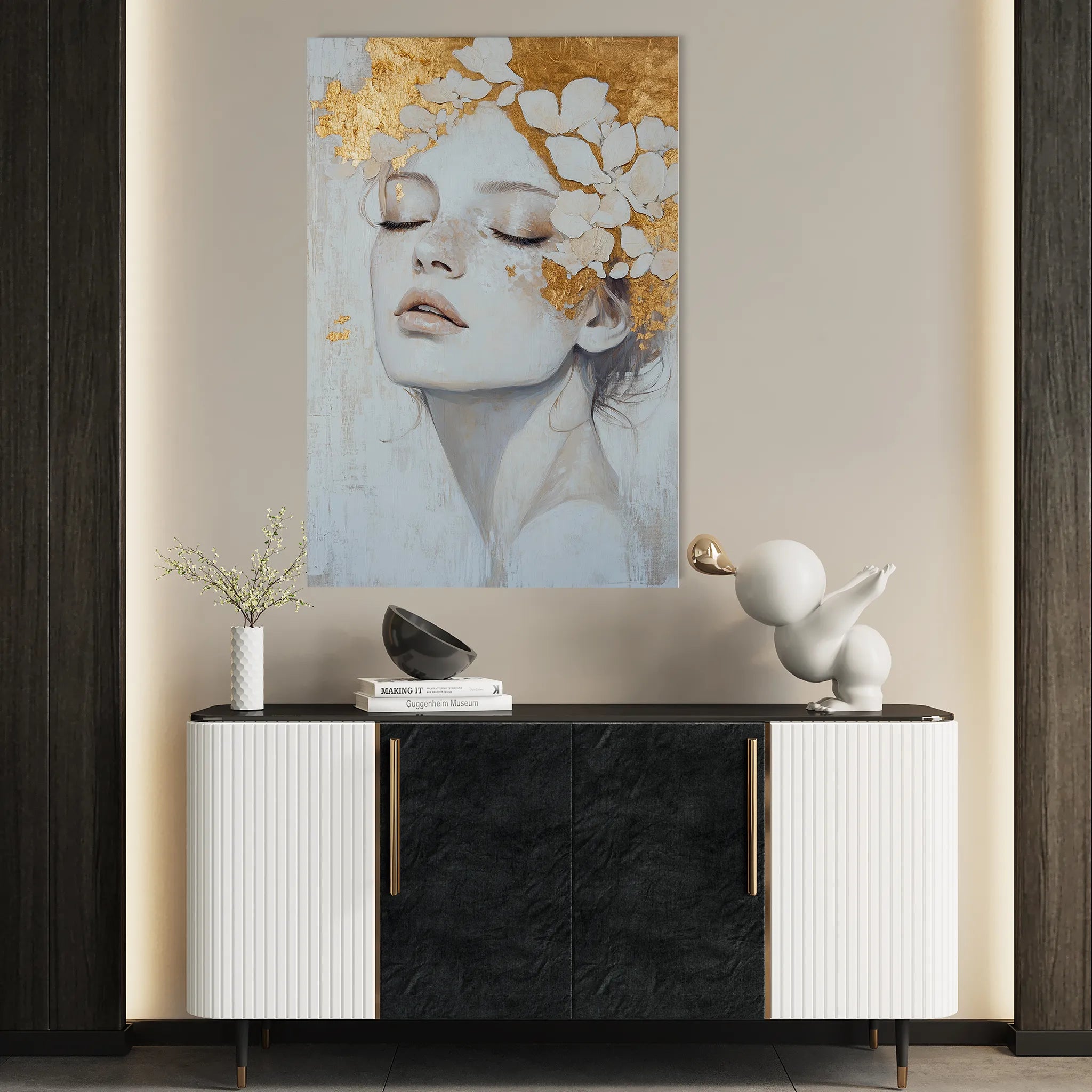 Portrait 208 Canvas Art 18" x 24" / 45 x 60 cm / Black