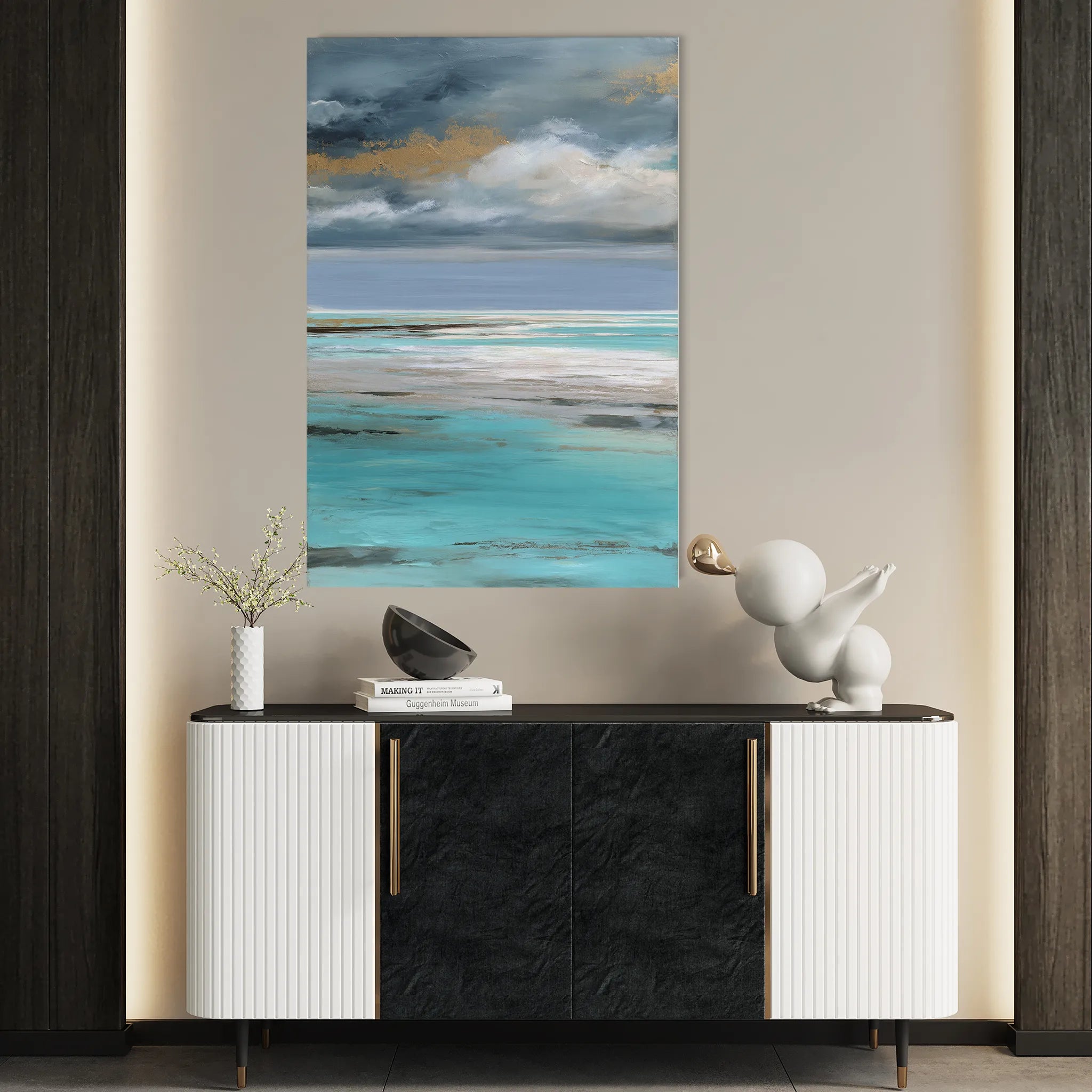 Abstract 2085 Canvas Art 18" x 24" / 45 x 60 cm / Black