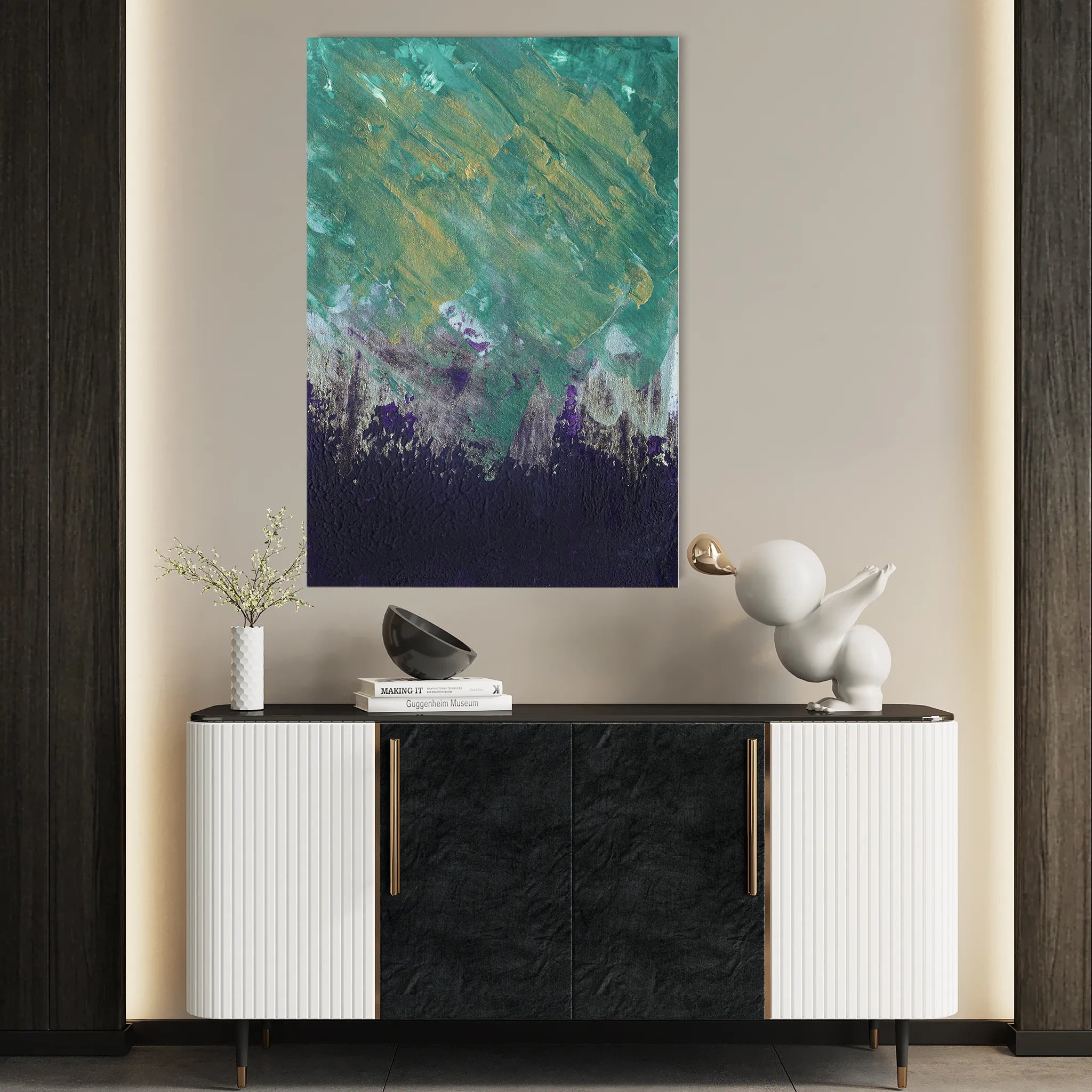 Abstract 209 Canvas Art 18" x 24" / 45 x 60 cm / Black