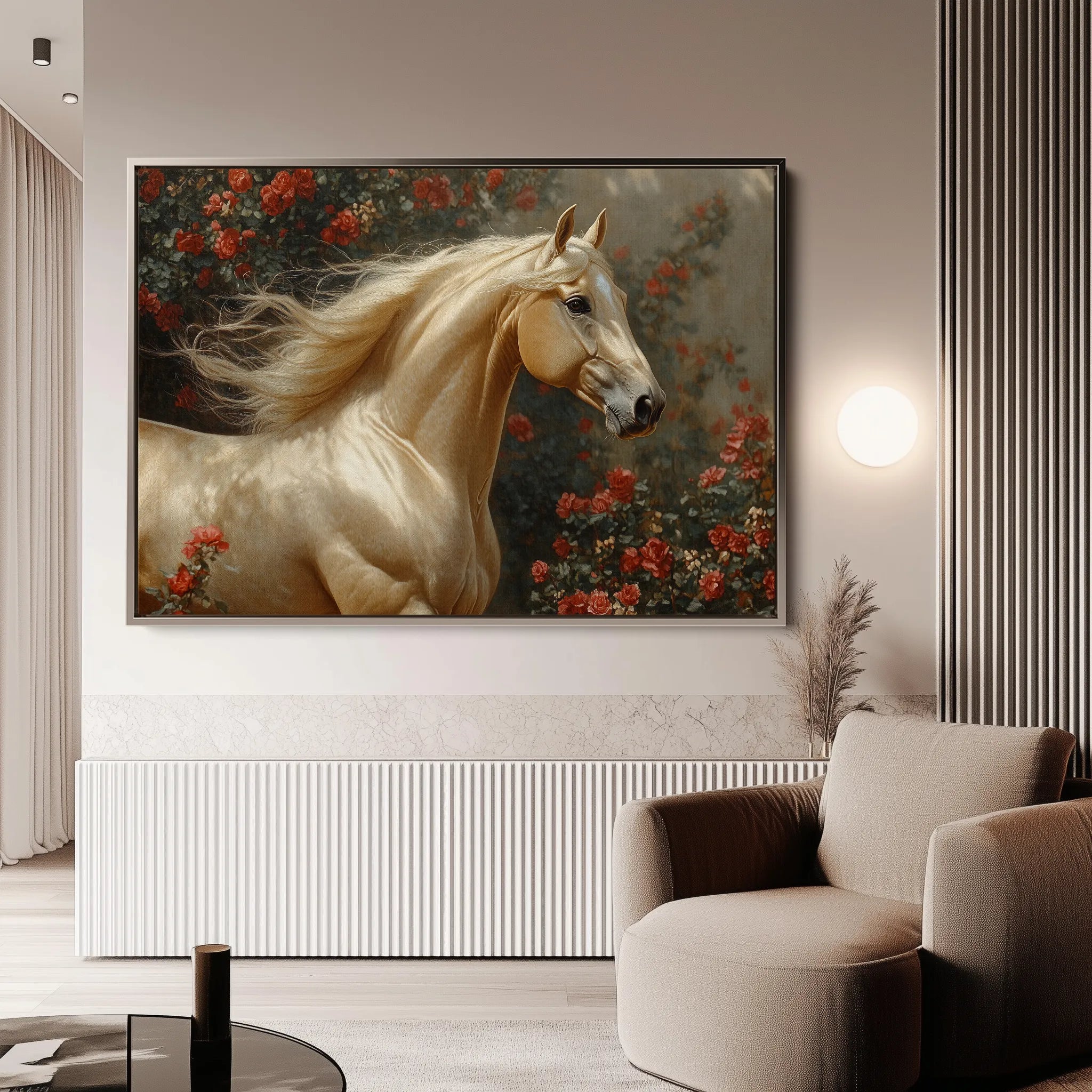 Horses 209 Canvas Art 18" x 24" / 45 x 60 cm / Black