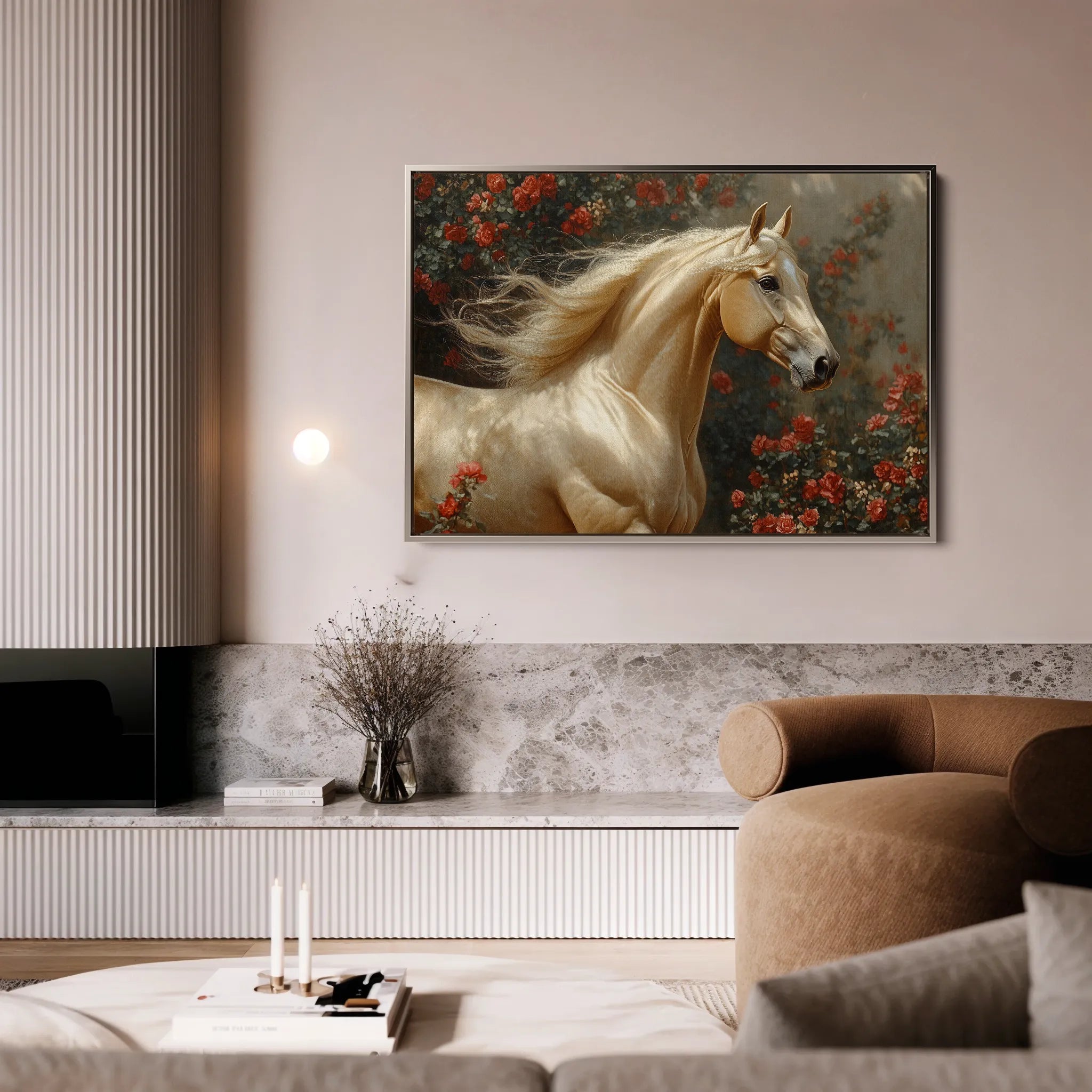 Horses 209 Canvas Art 18" x 24" / 45 x 60 cm / Black