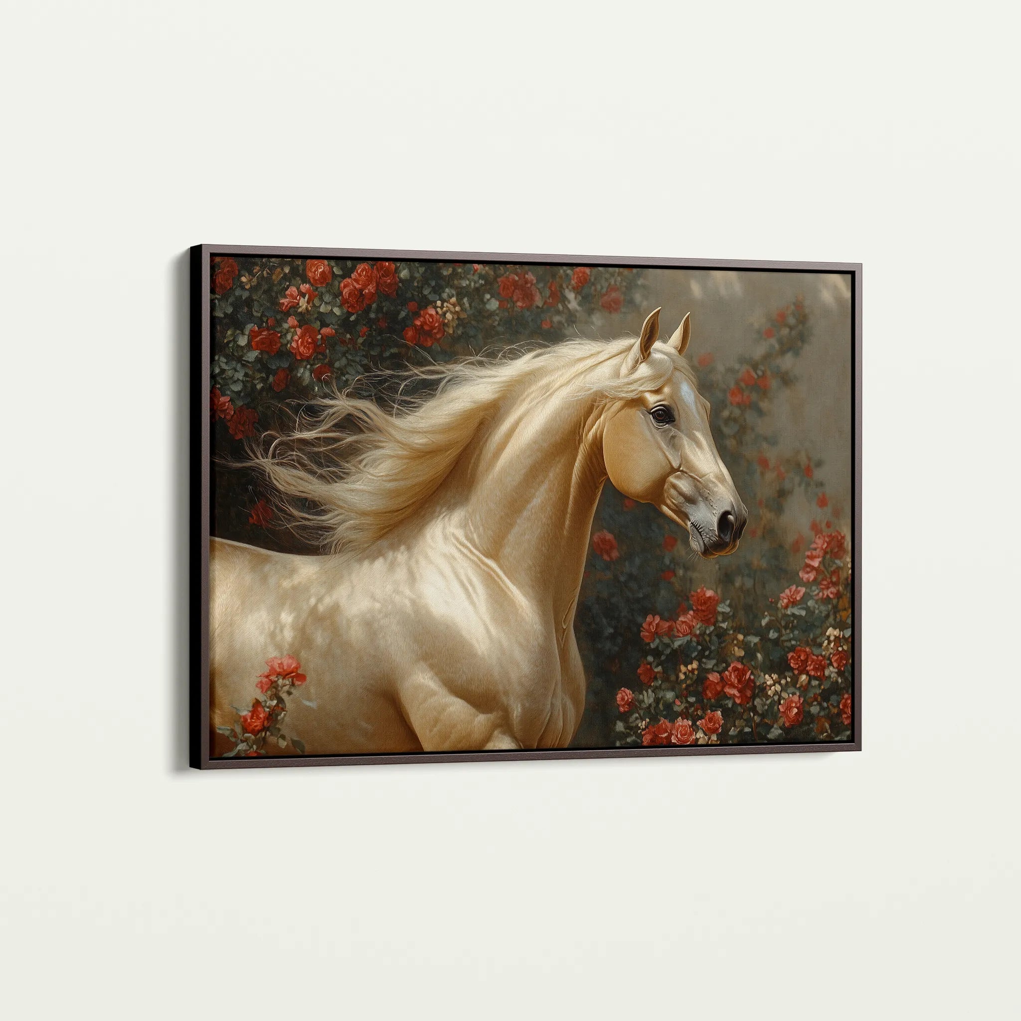 Horses 209 Canvas Art 18" x 24" / 45 x 60 cm / Black