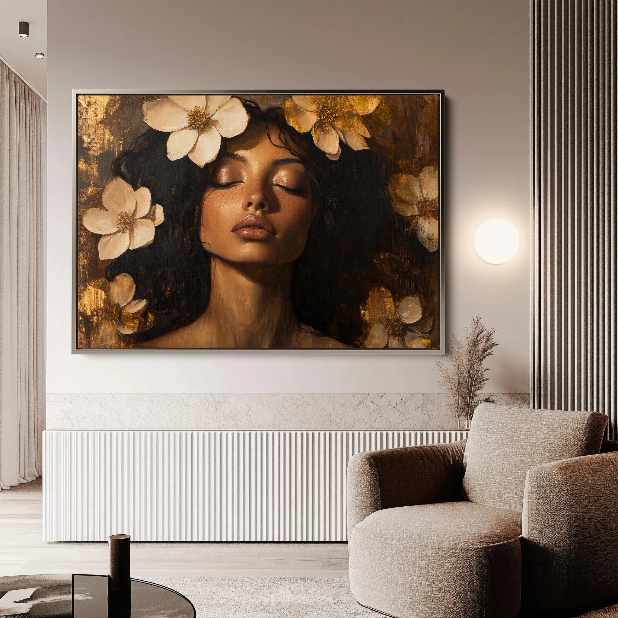 Portrait 209 Canvas Art 18" x 24" / 45 x 60 cm / Black