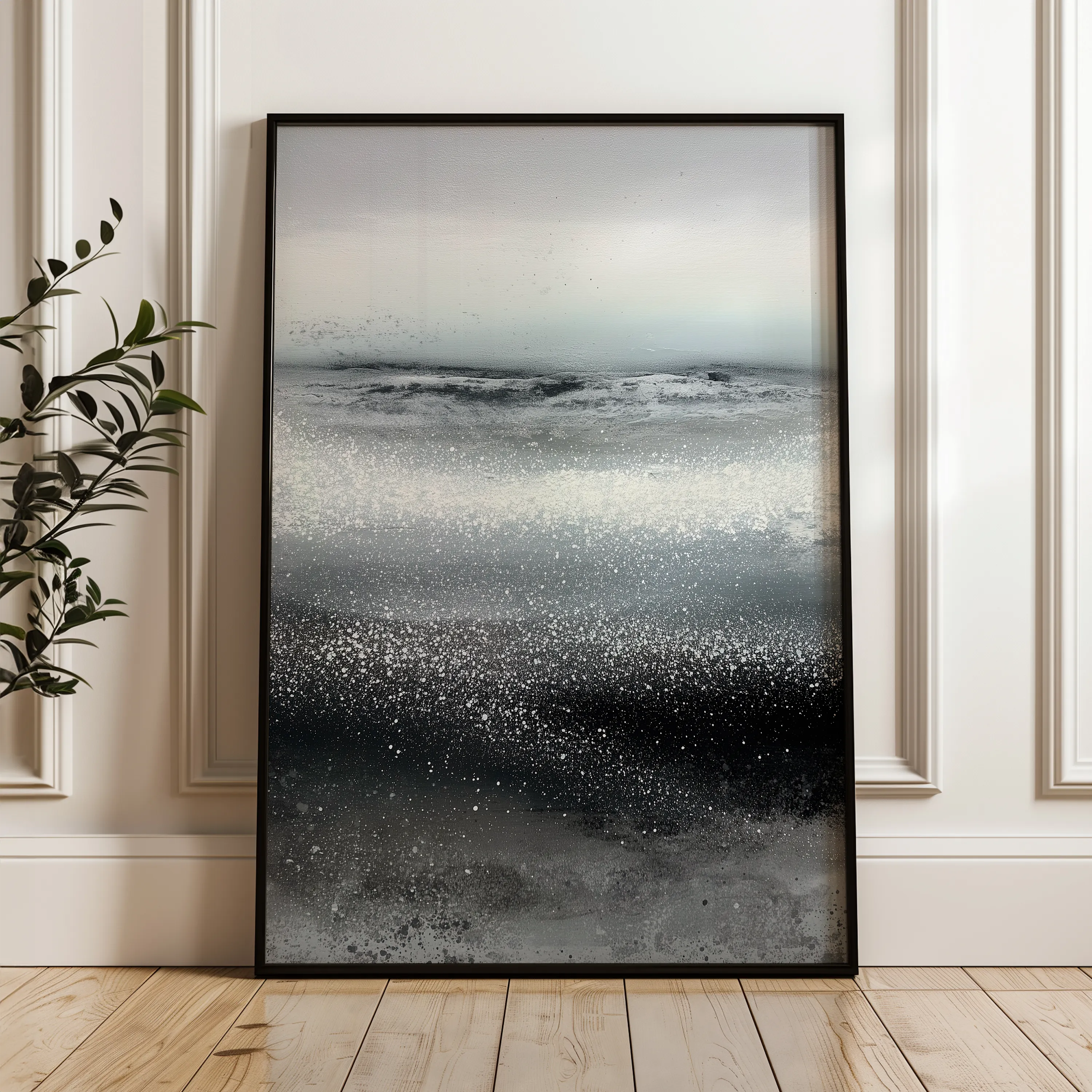 Abstract 2091 Canvas Art 18" x 24" / 45 x 60 cm / Black