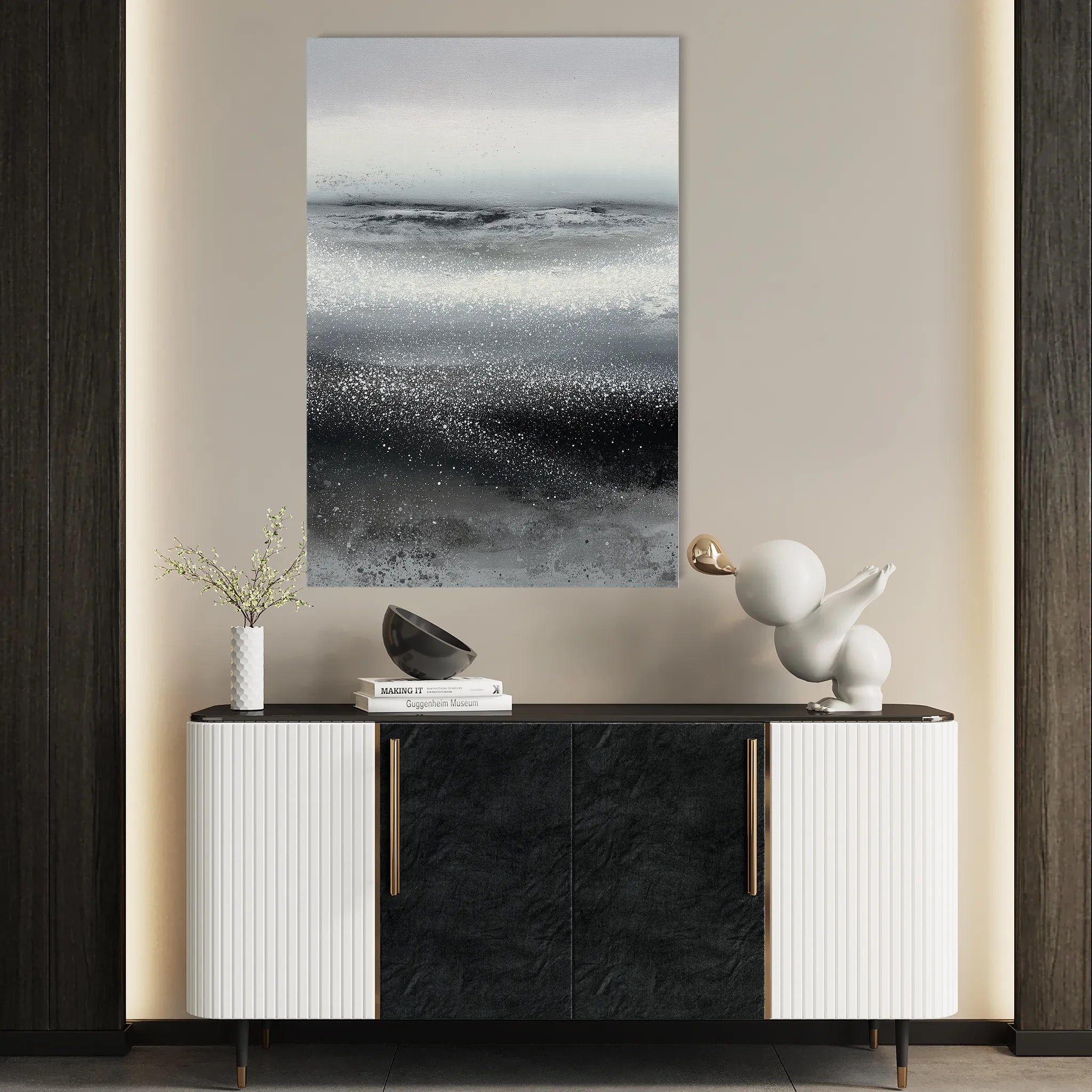 Abstract 2091 Canvas Art 18" x 24" / 45 x 60 cm / Black