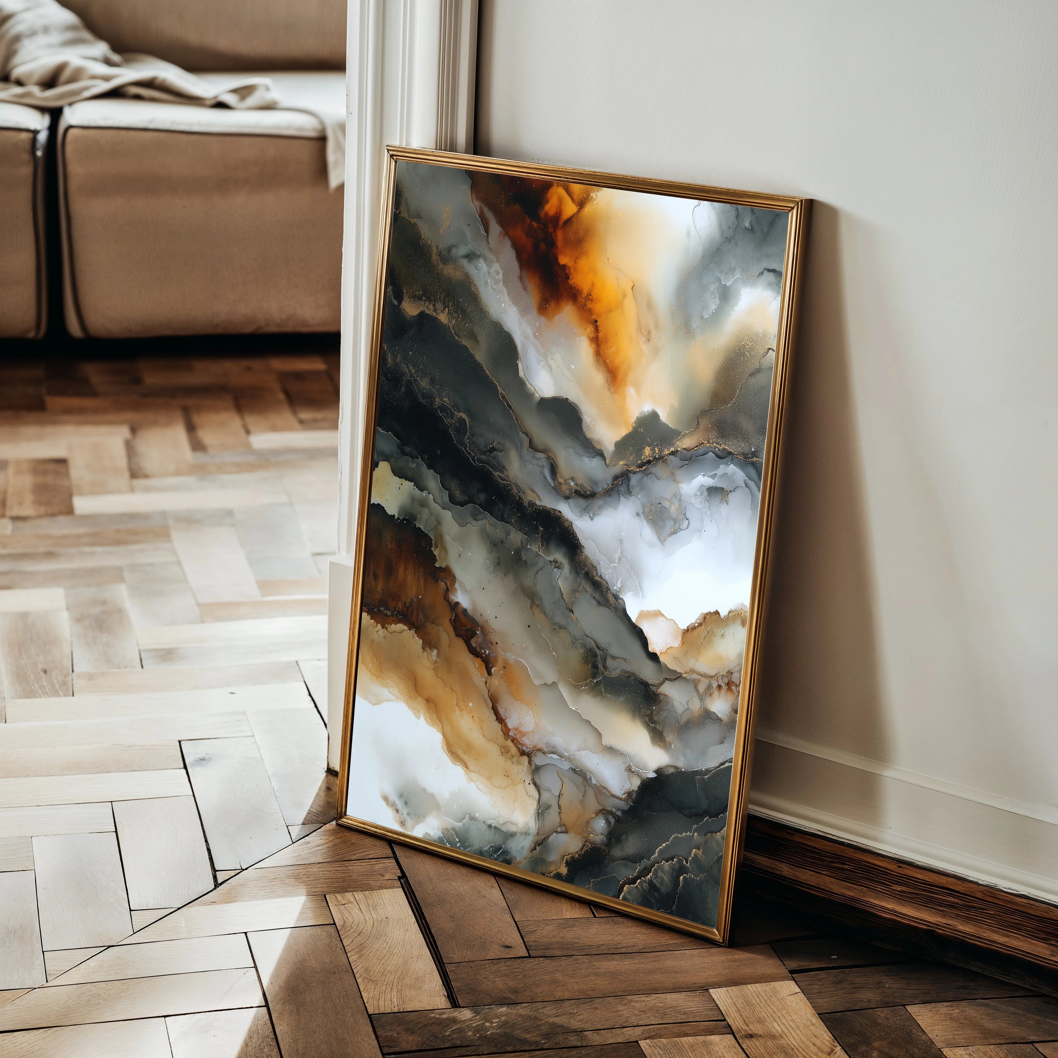 Abstract 2096 Canvas Art 18" x 24" / 45 x 60 cm / Black
