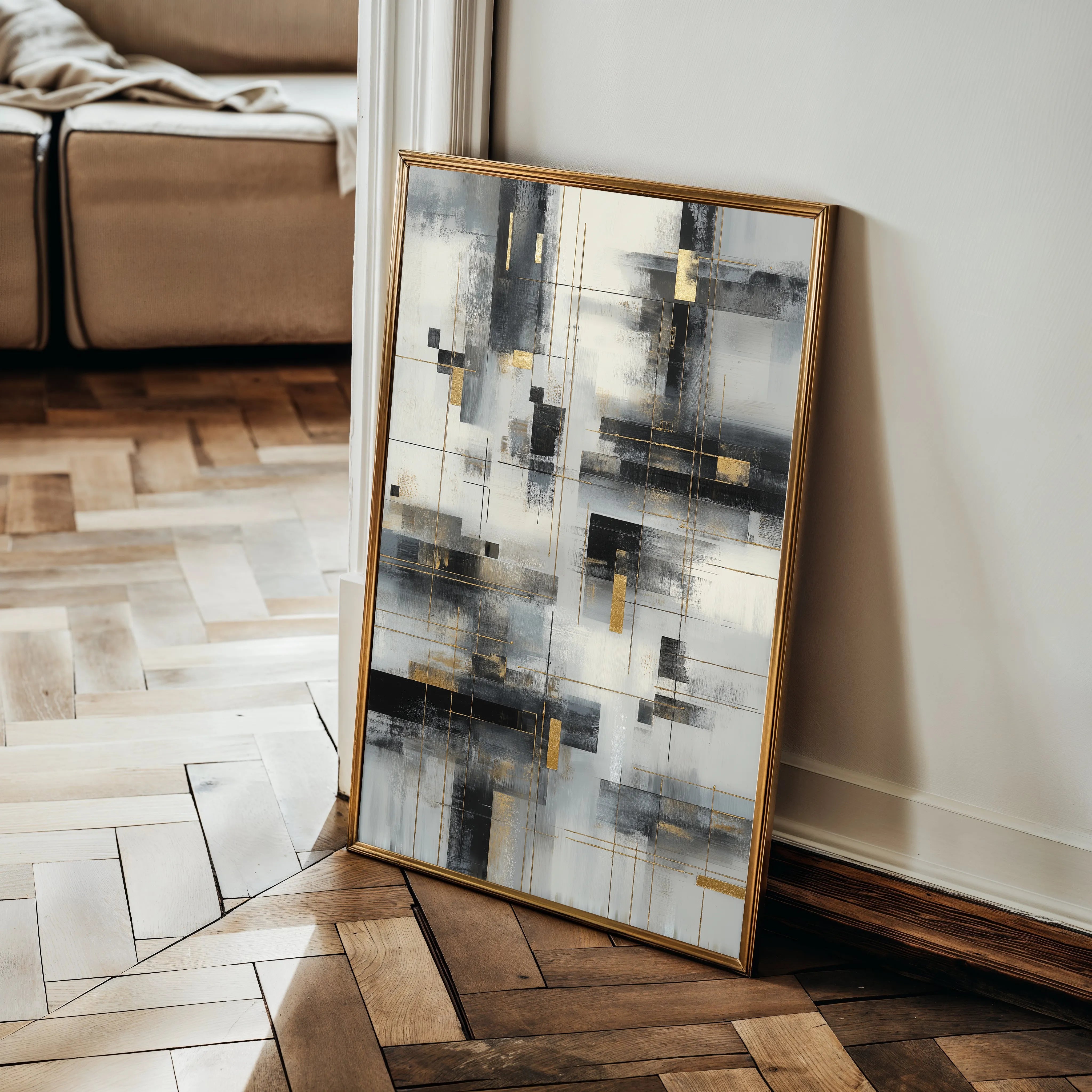 Abstract 2097 Canvas Art 18" x 24" / 45 x 60 cm / Black
