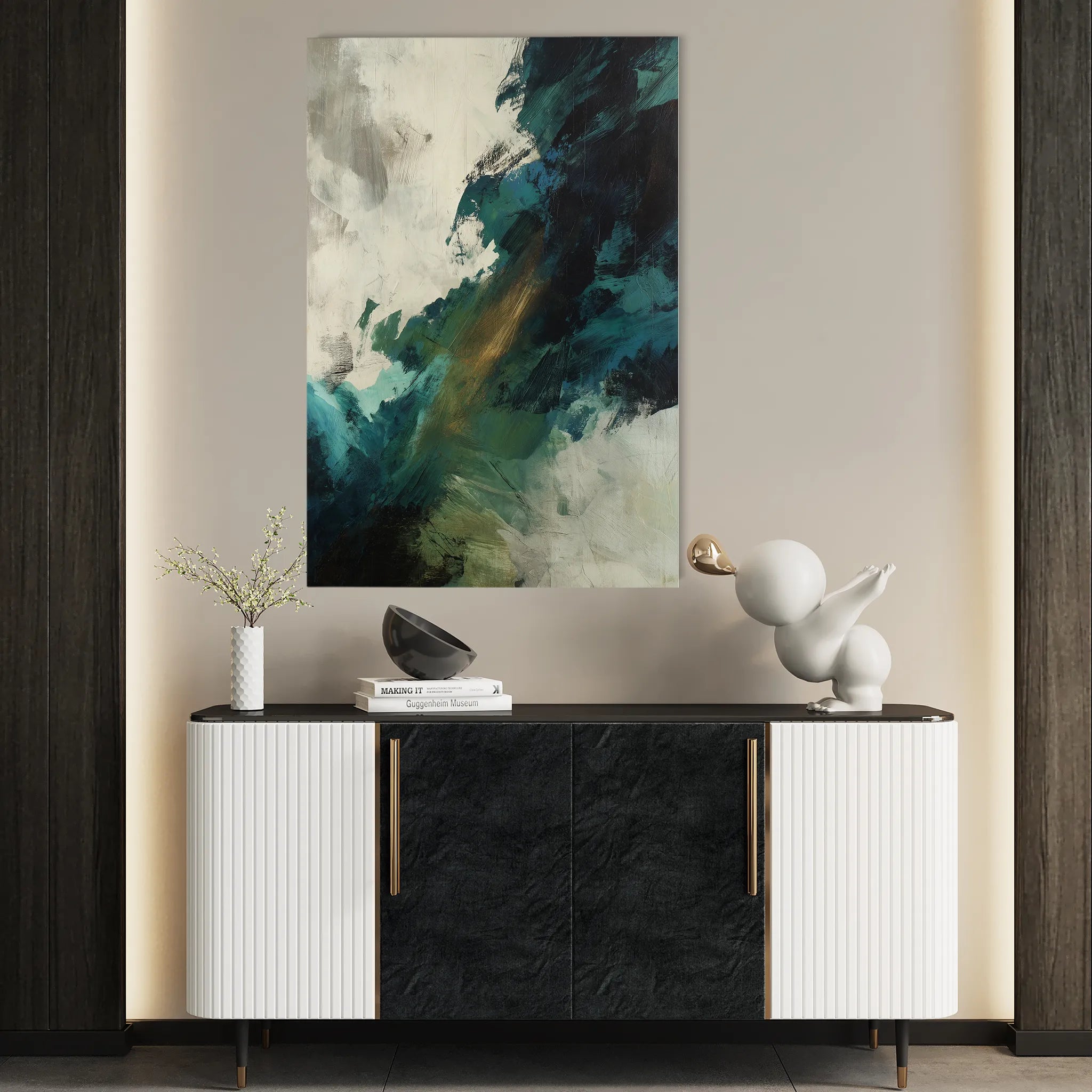 Abstract 2106 Canvas Art 18" x 24" / 45 x 60 cm / Black