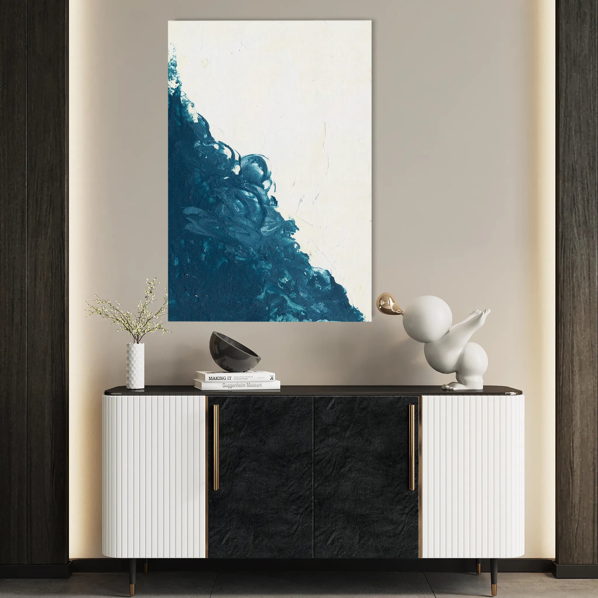 Abstract 211 Canvas Art 18" x 24" / 45 x 60 cm / Black