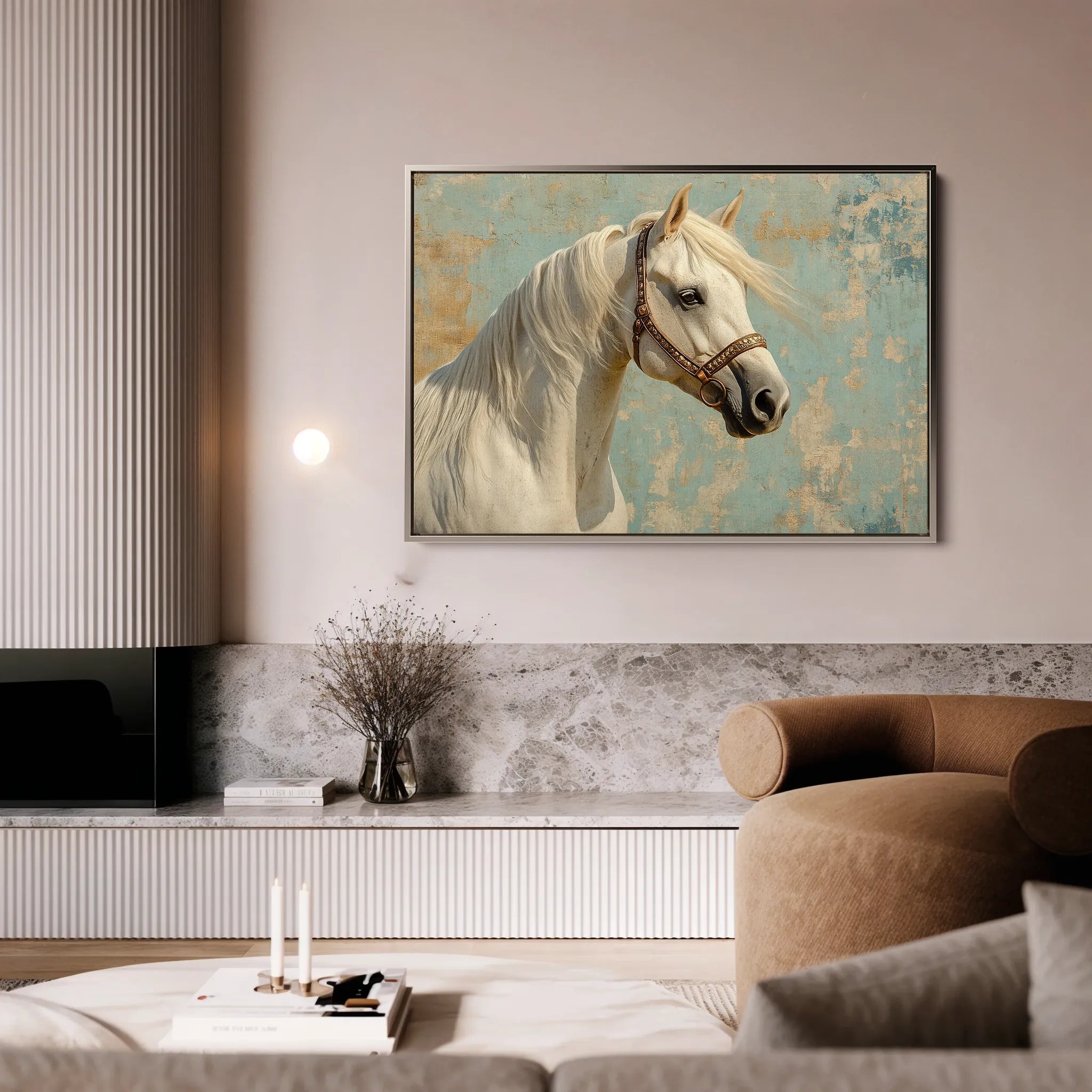 Horses 211 Canvas Art 18" x 24" / 45 x 60 cm / Black