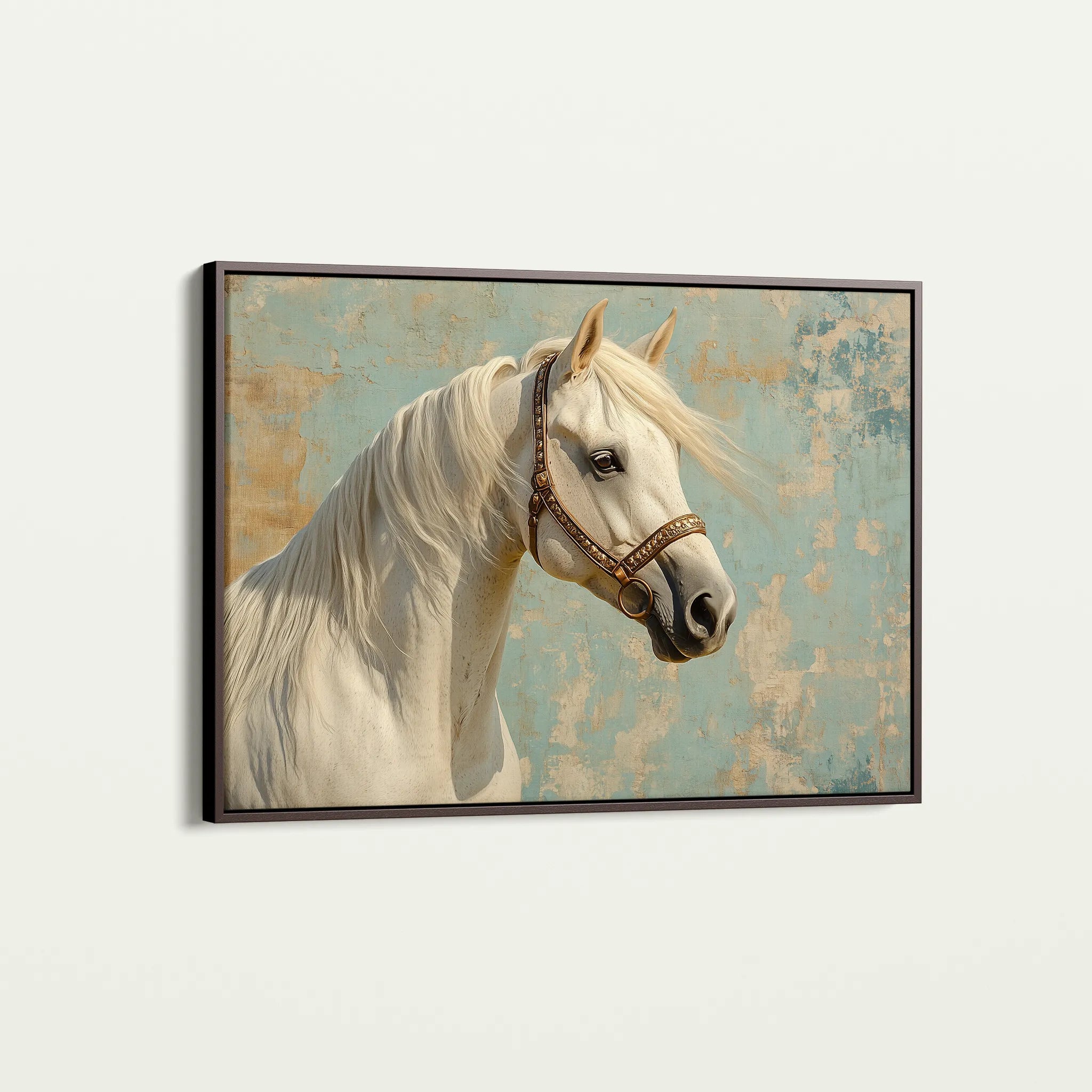 Horses 211 Canvas Art 18" x 24" / 45 x 60 cm / Black