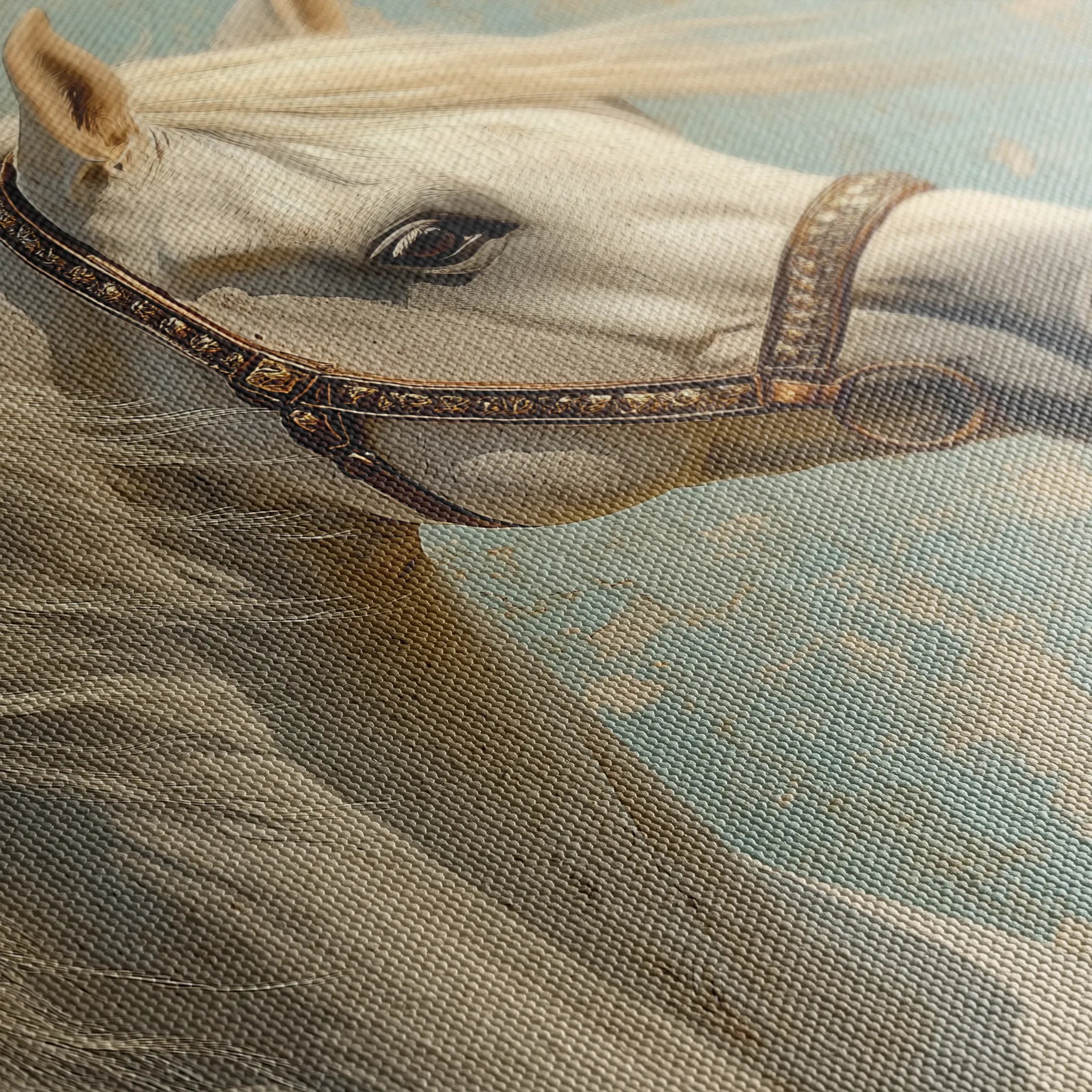 Horses 211 Canvas Art 18" x 24" / 45 x 60 cm / Black