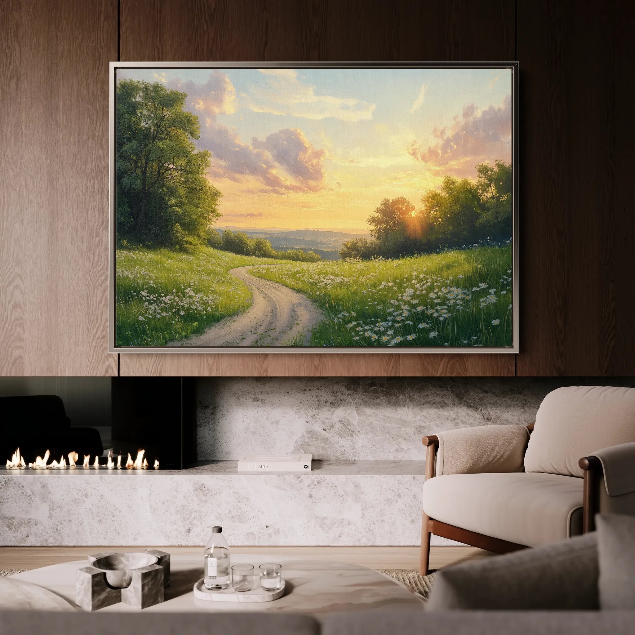 Landscape 211 Canvas Art 18" x 24" / 45 x 60 cm / Black