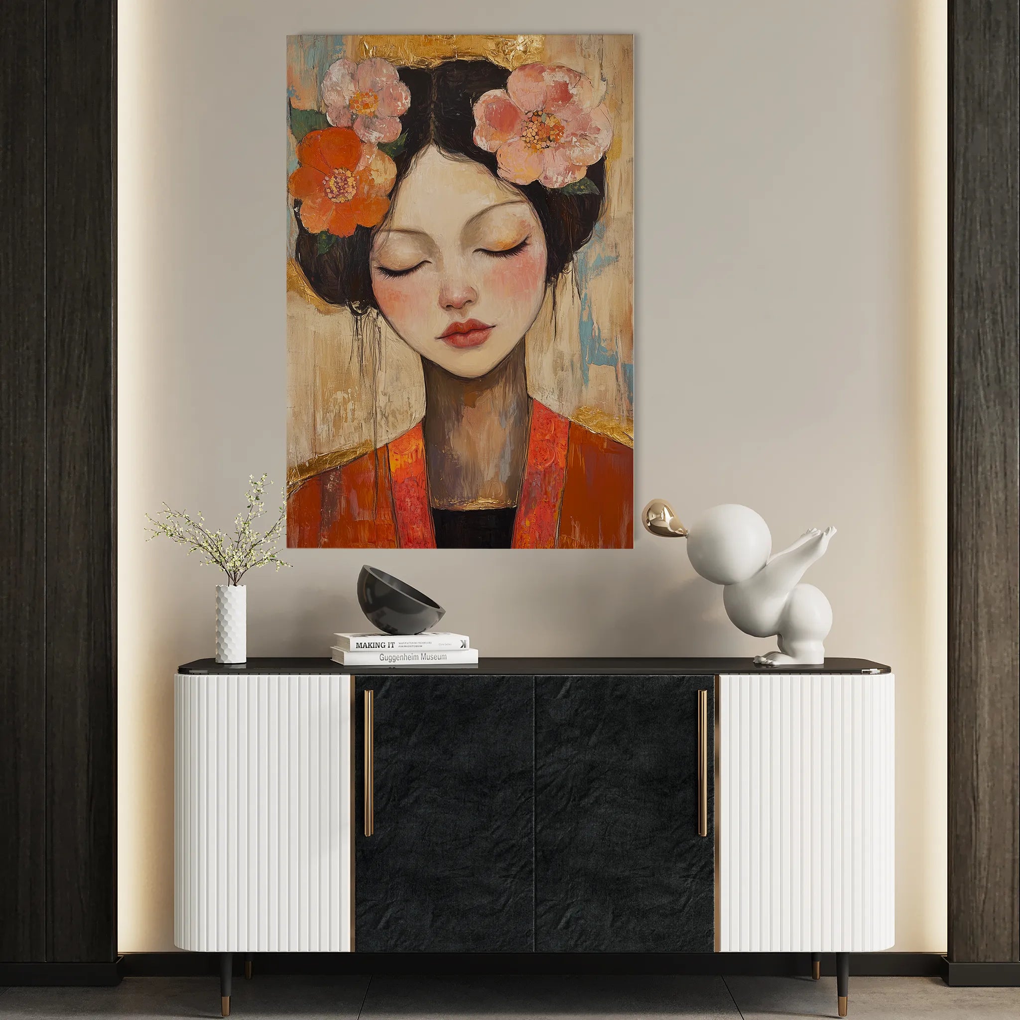 Portrait 211 Canvas Art 18" x 24" / 45 x 60 cm / Black