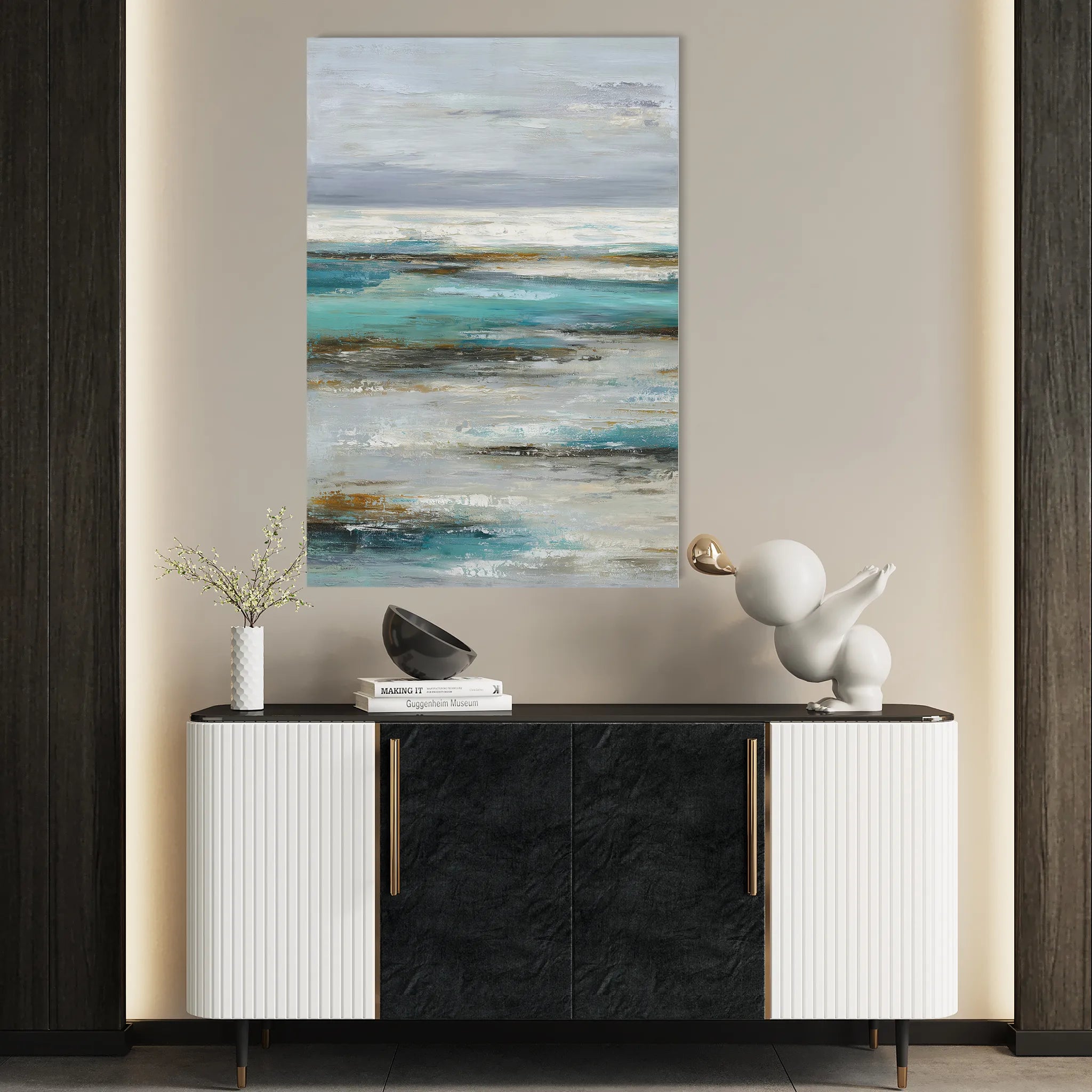 Abstract 2113 Canvas Art 18" x 24" / 45 x 60 cm / Black