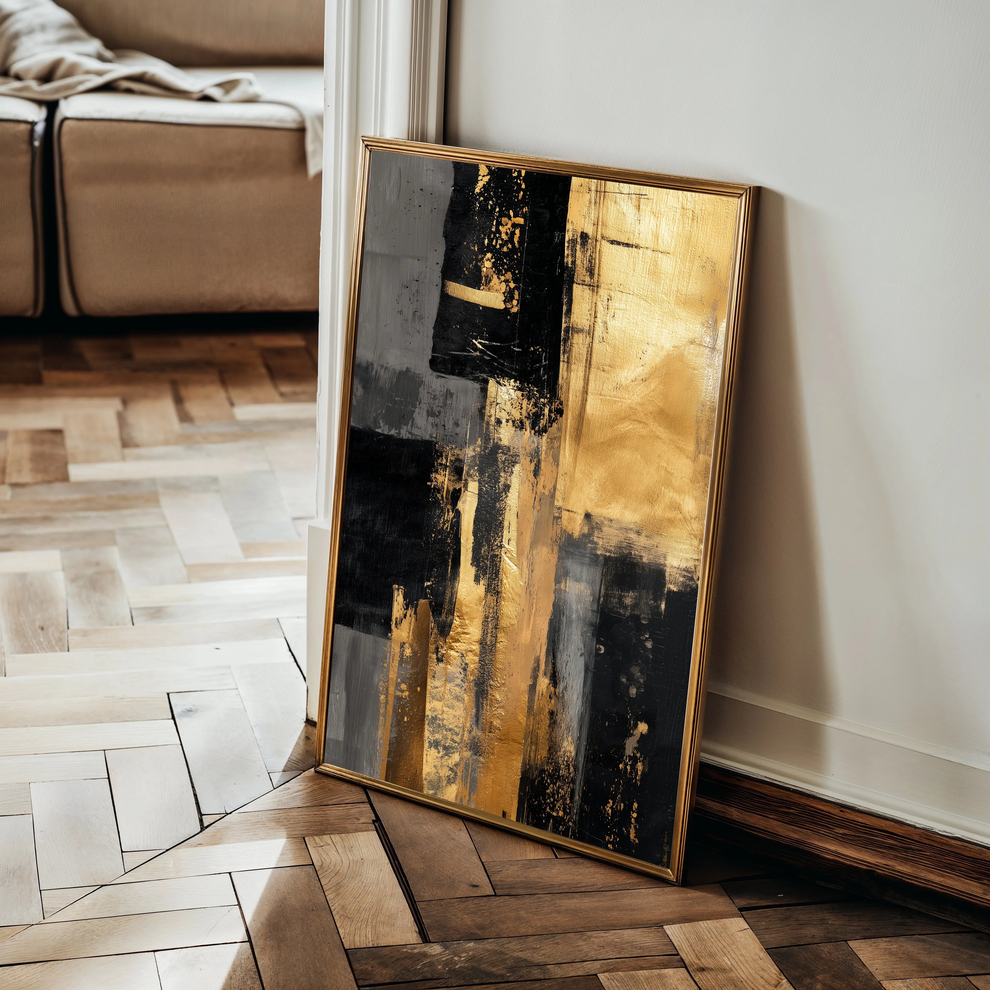 Abstract 2116 Canvas Art 18" x 24" / 45 x 60 cm / Black
