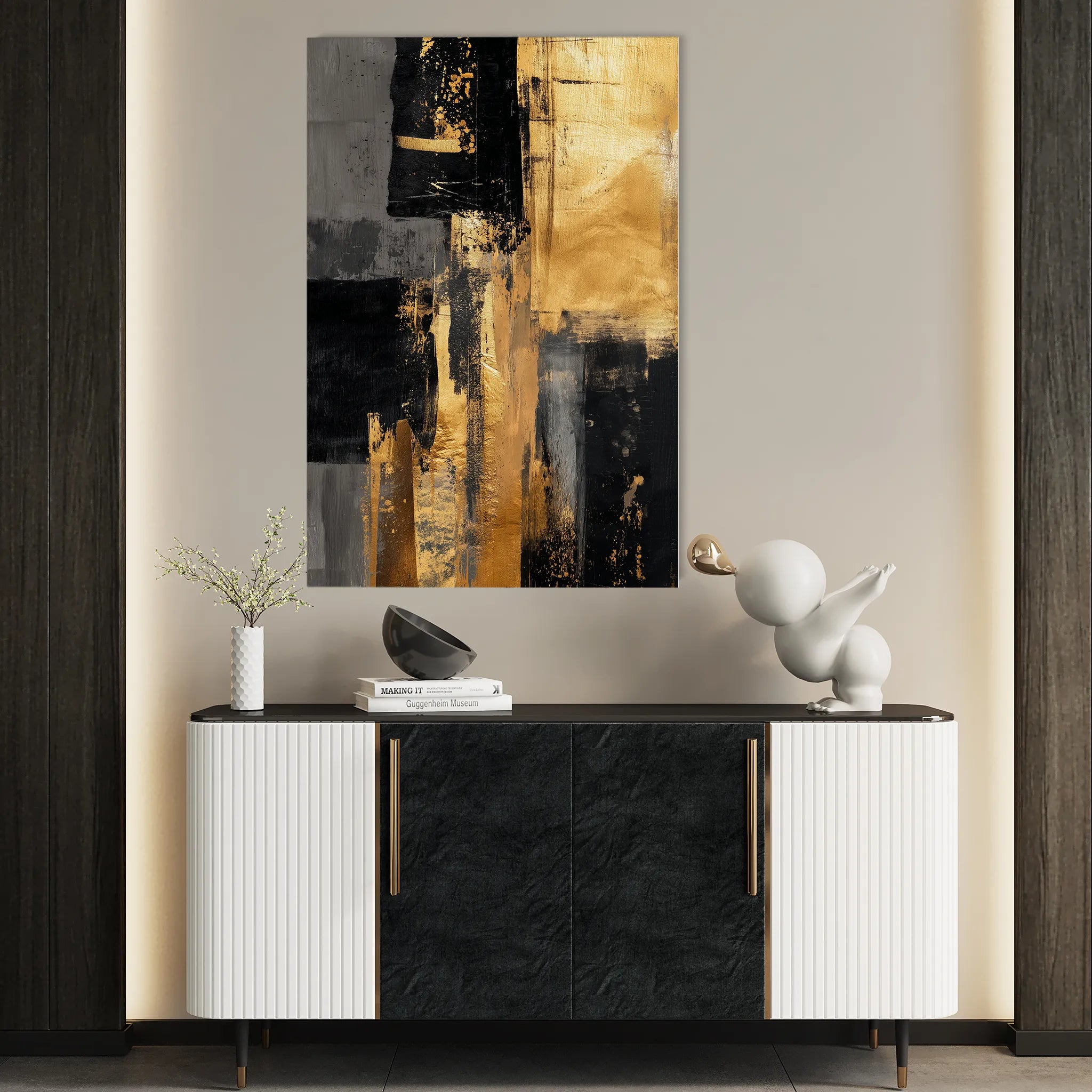 Abstract 2116 Canvas Art 18" x 24" / 45 x 60 cm / Black