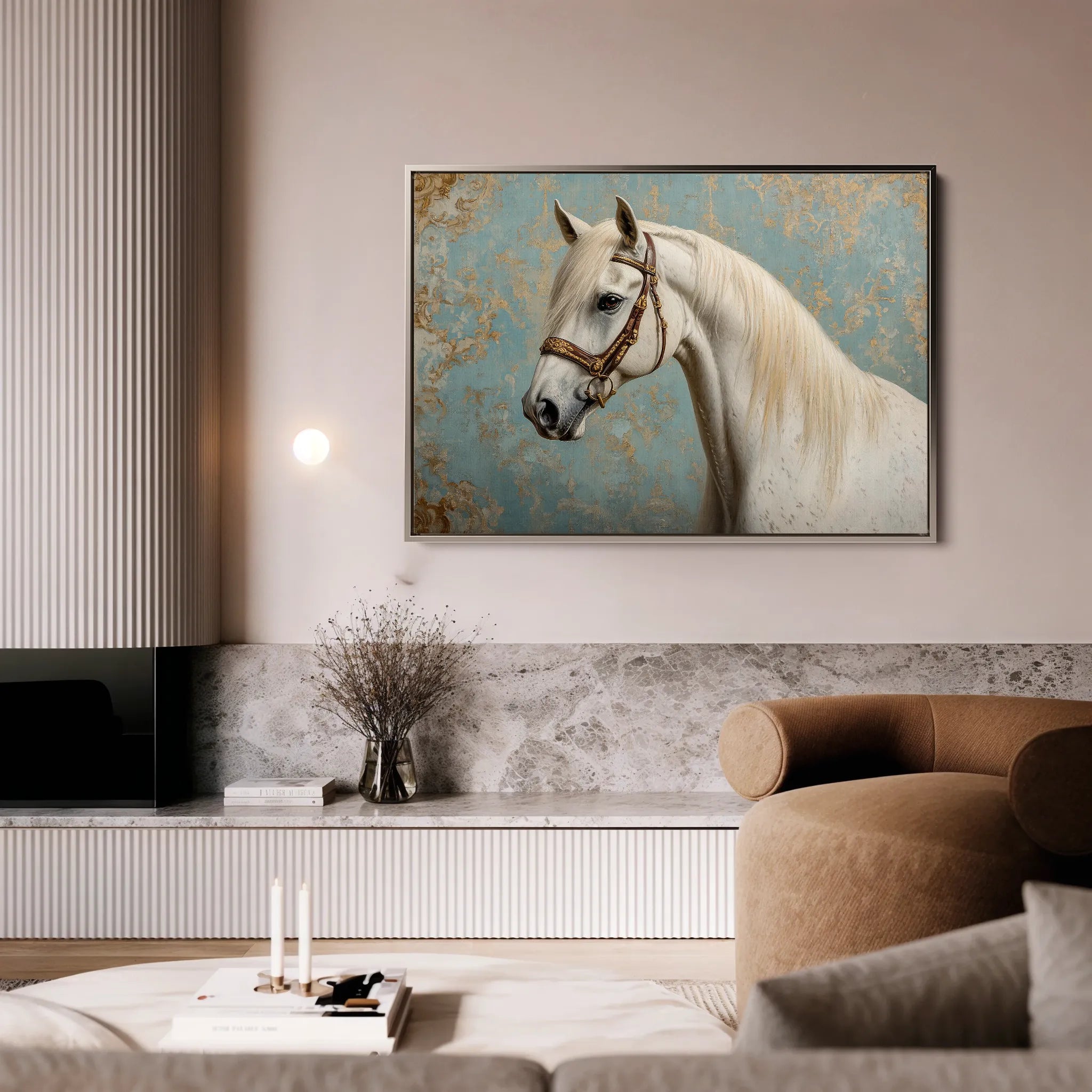 Horses 212 Canvas Art 18" x 24" / 45 x 60 cm / Black