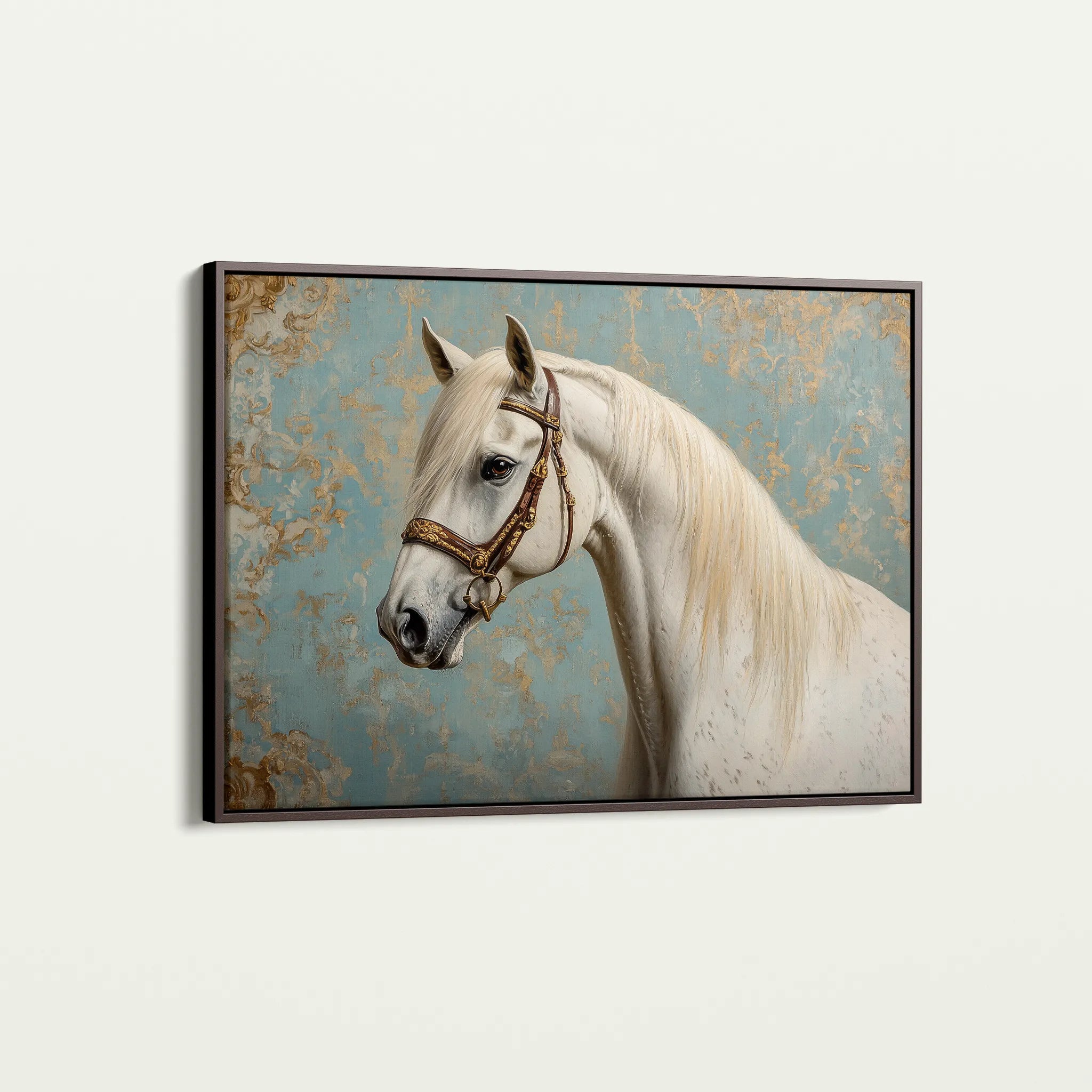 Horses 212 Canvas Art 18" x 24" / 45 x 60 cm / Black