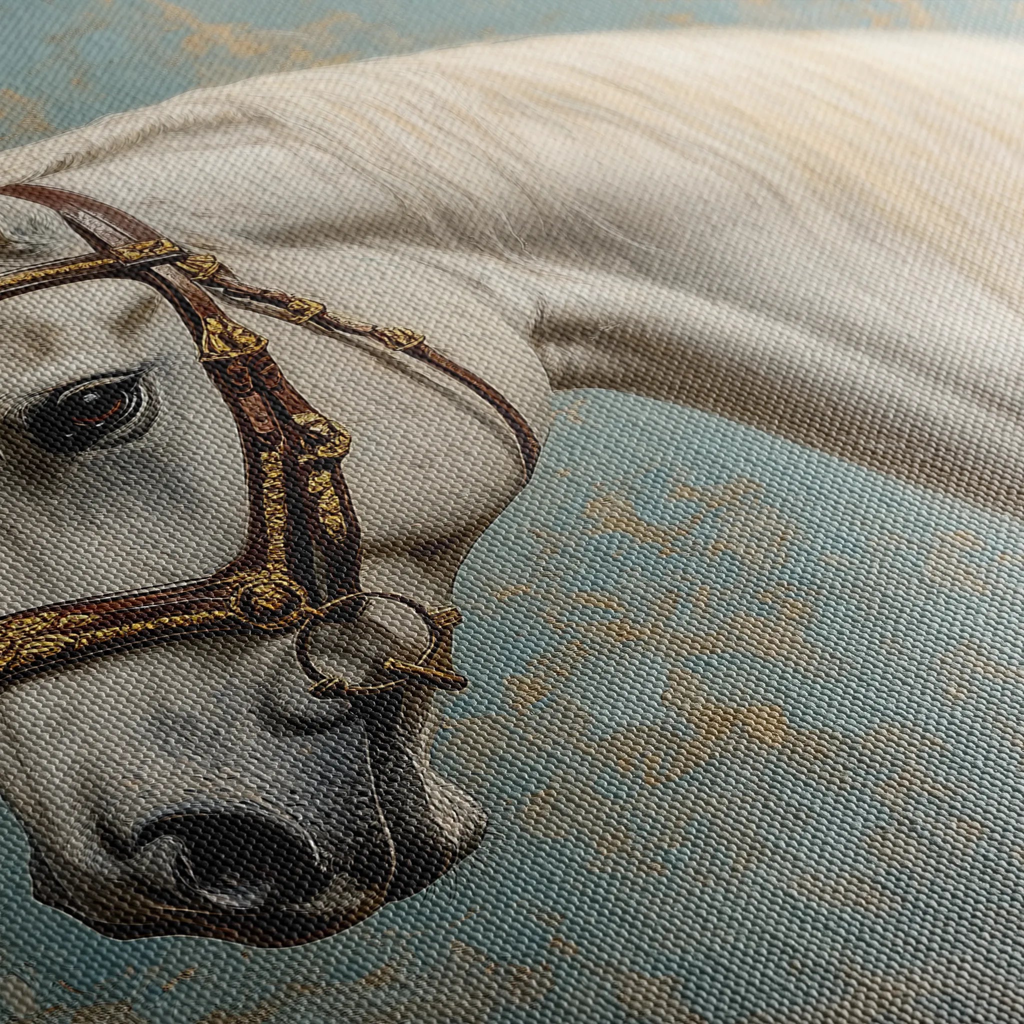 Horses 212 Canvas Art 18" x 24" / 45 x 60 cm / Black