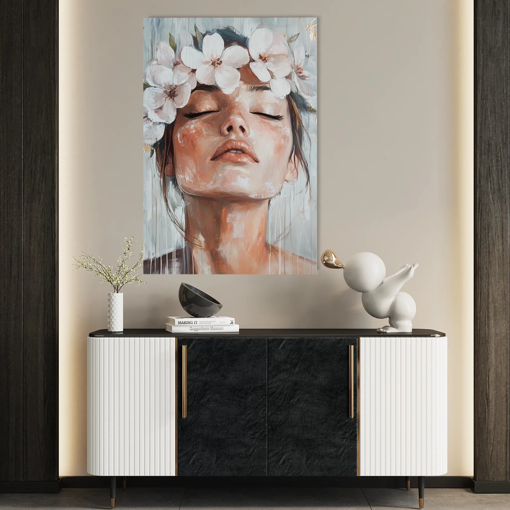Portrait 212 Canvas Art 18" x 24" / 45 x 60 cm / Black