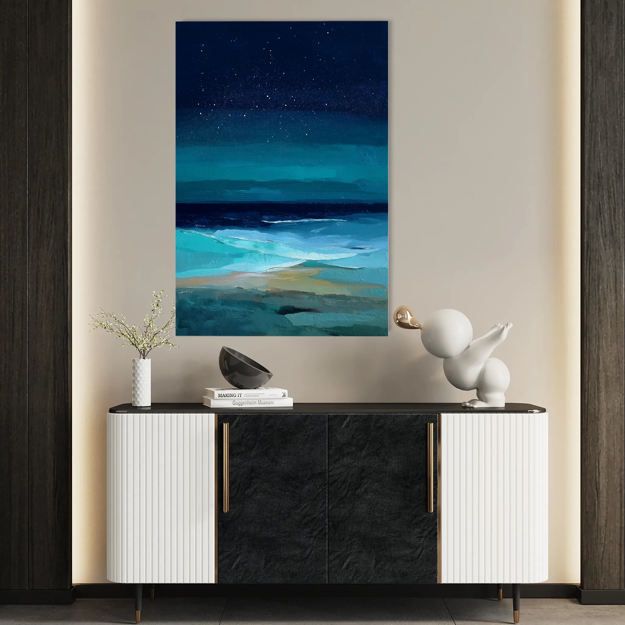 Abstract 2127 Canvas Art 18" x 24" / 45 x 60 cm / Black
