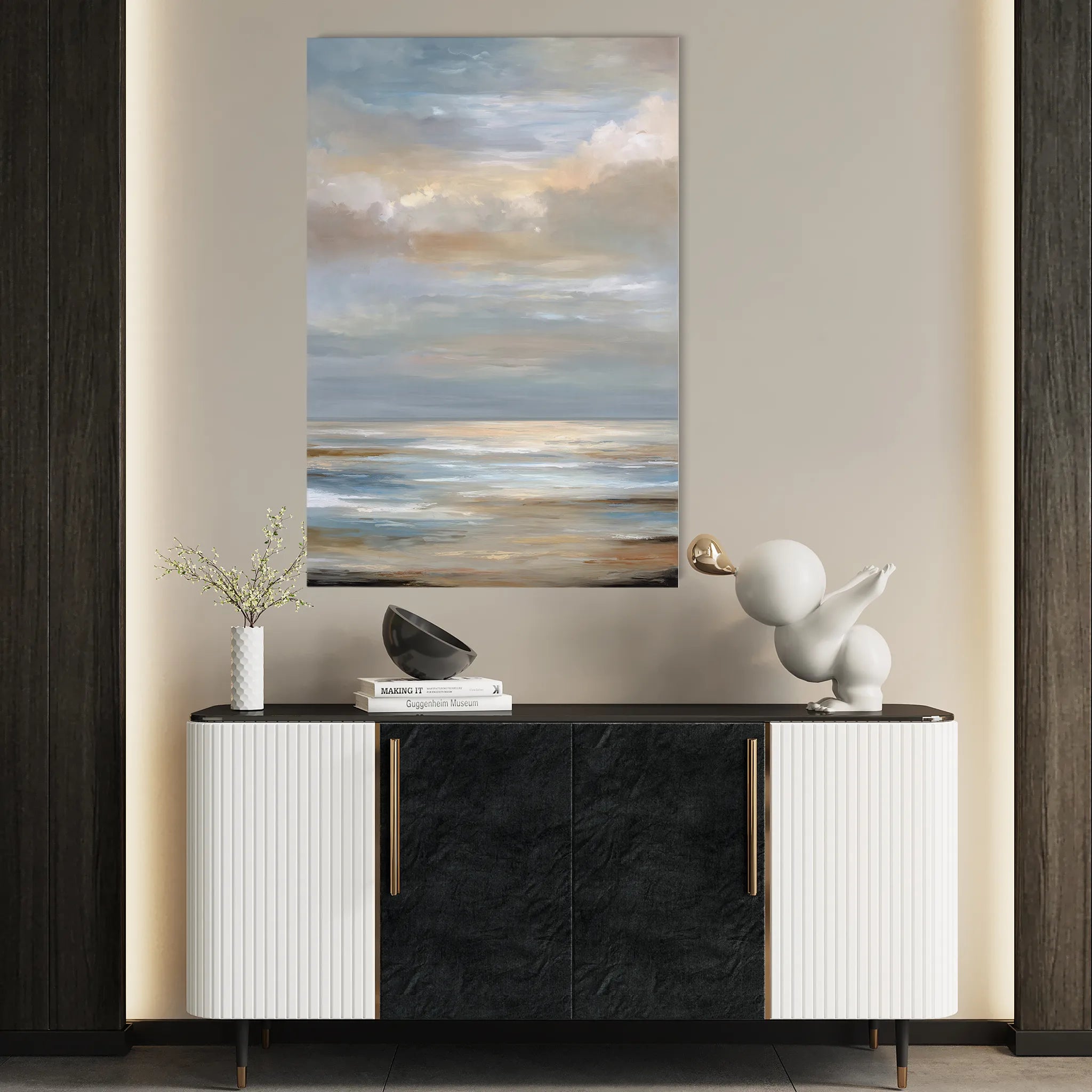 Abstract 2129 Canvas Art 18" x 24" / 45 x 60 cm / Black