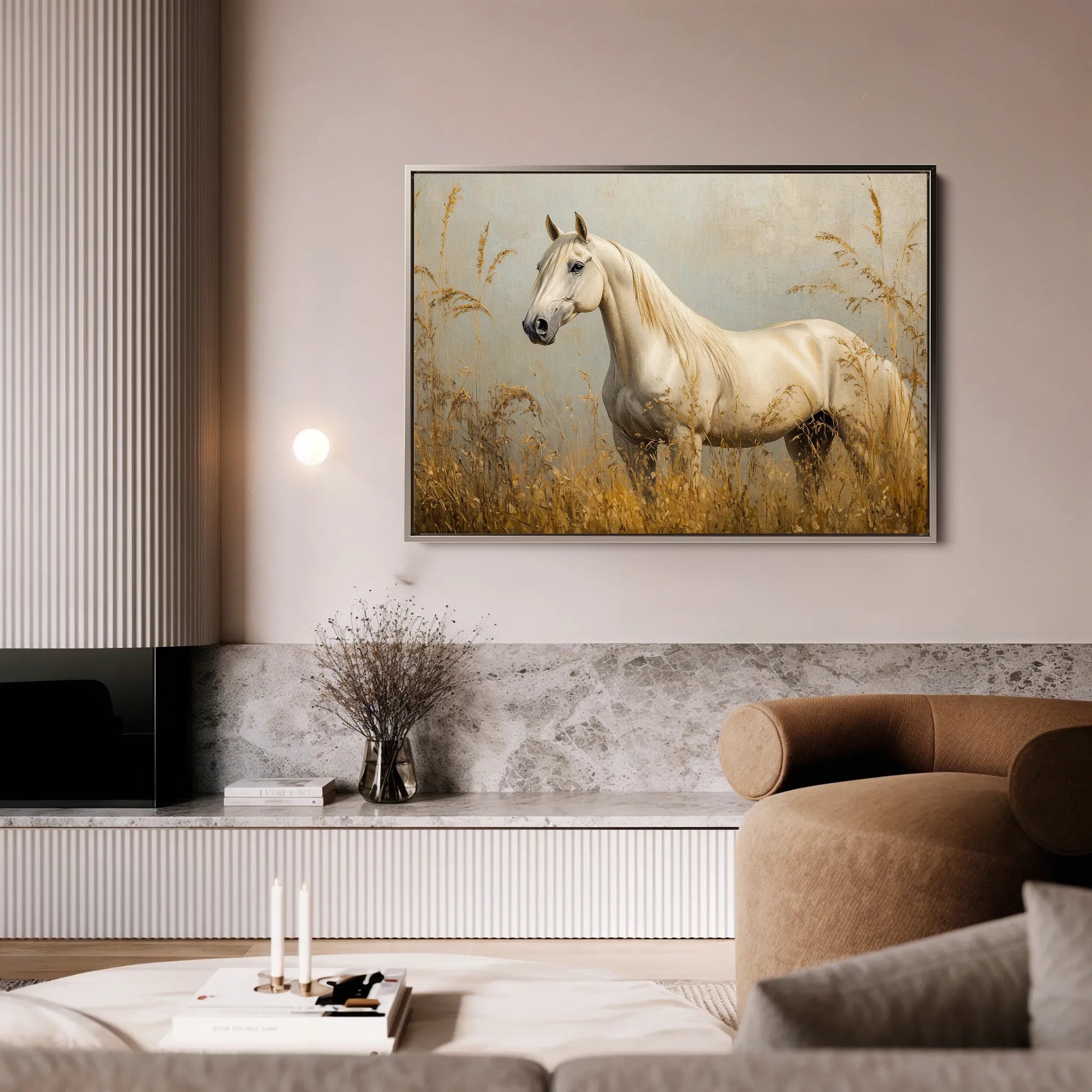 Horses 213 Canvas Art 18" x 24" / 45 x 60 cm / Black