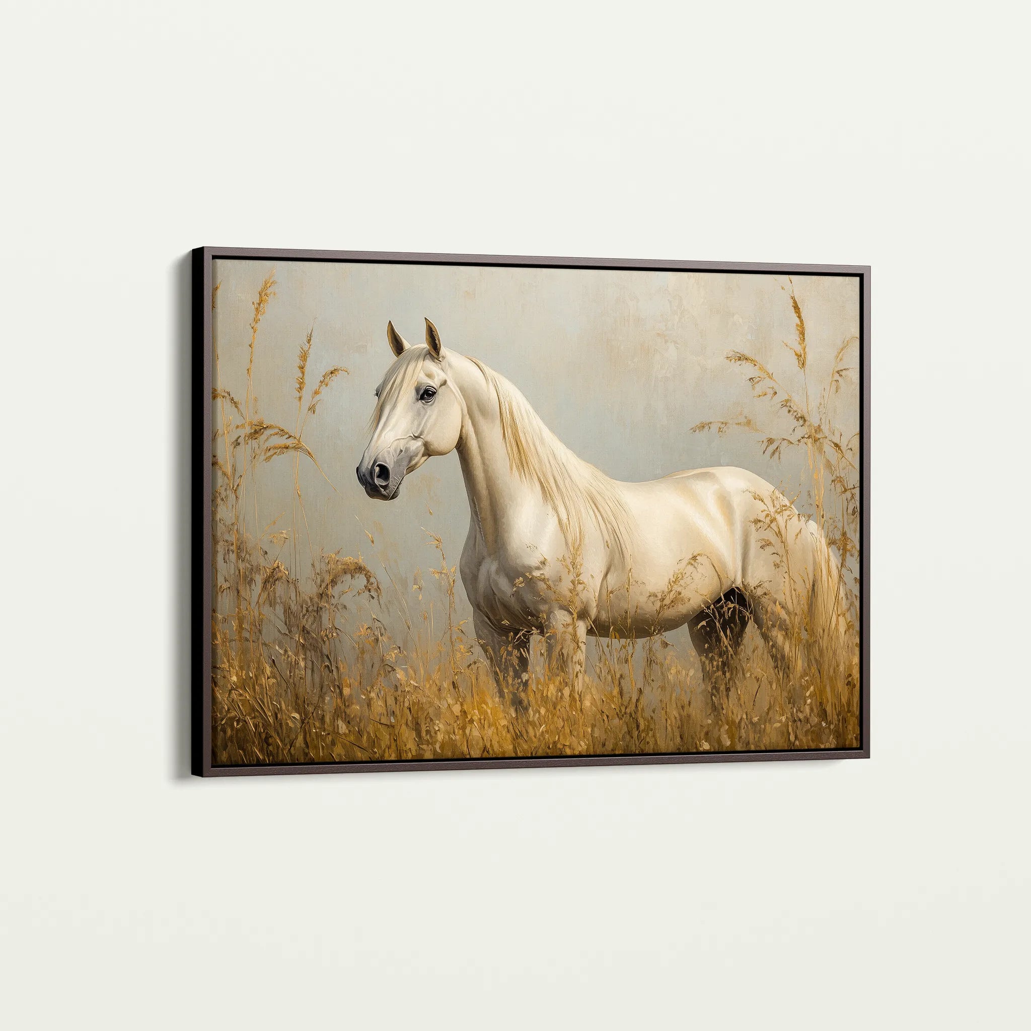 Horses 213 Canvas Art 18" x 24" / 45 x 60 cm / Black
