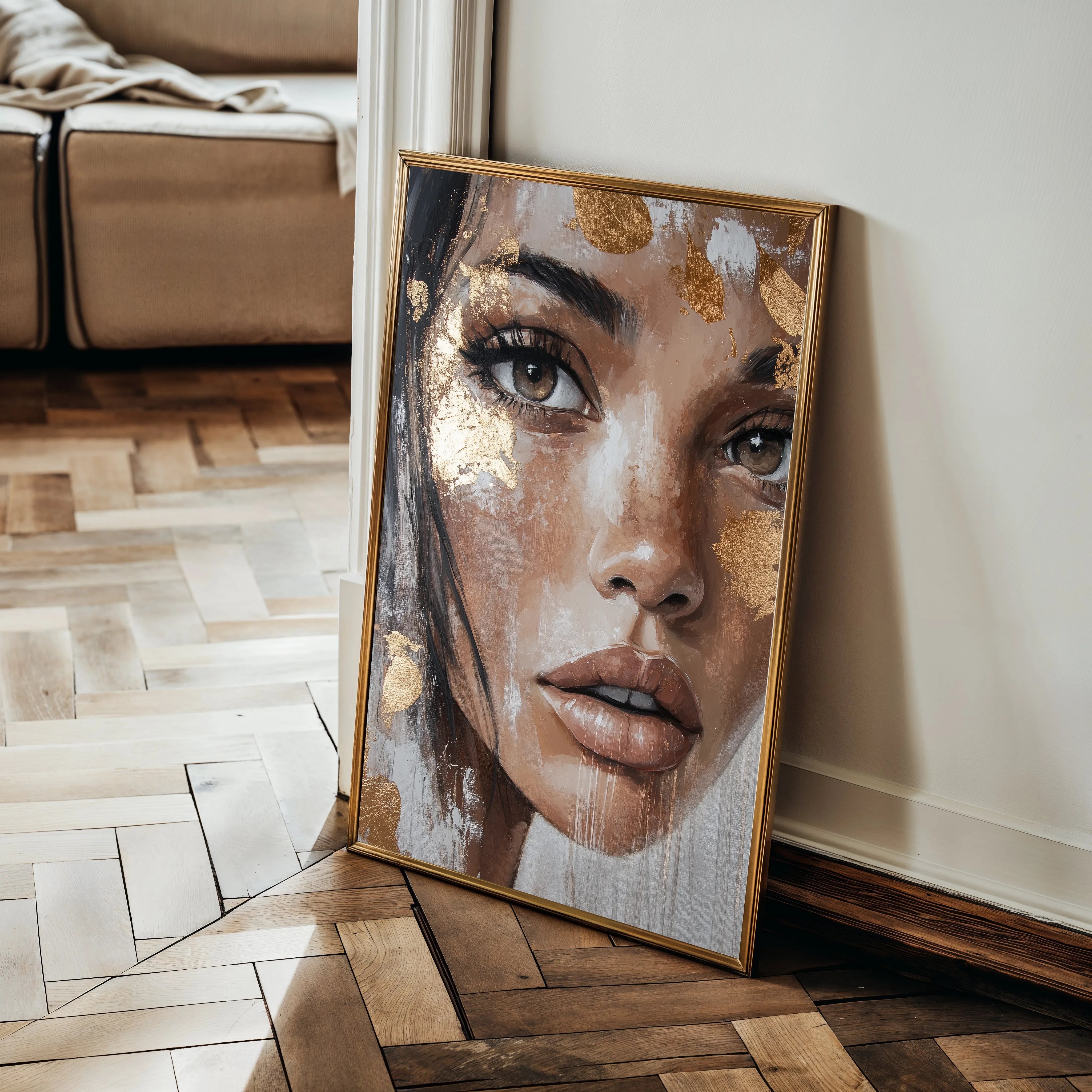 Portrait 213 Canvas Art 18" x 24" / 45 x 60 cm / Black