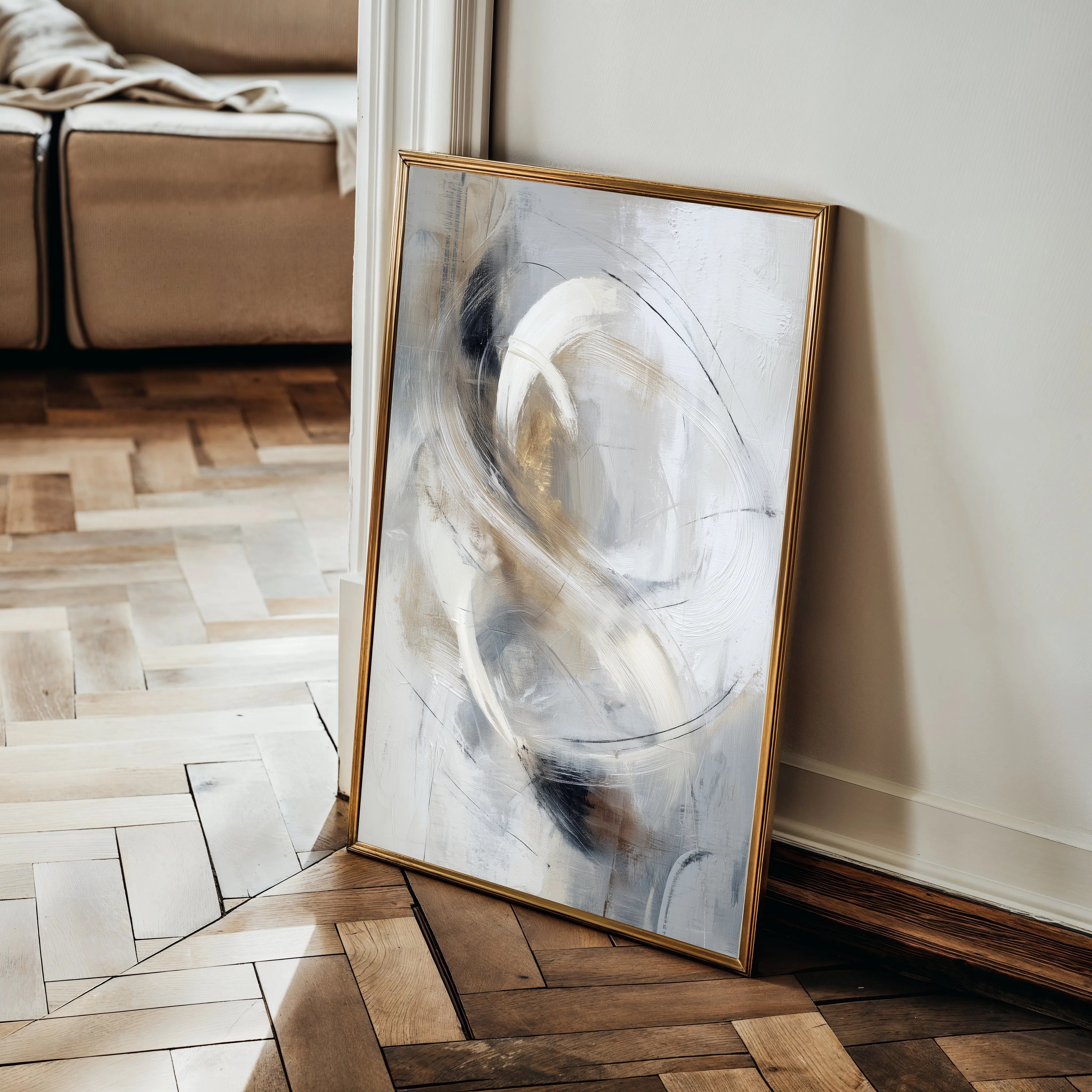 Abstract 2137 Canvas Art 18" x 24" / 45 x 60 cm / Black