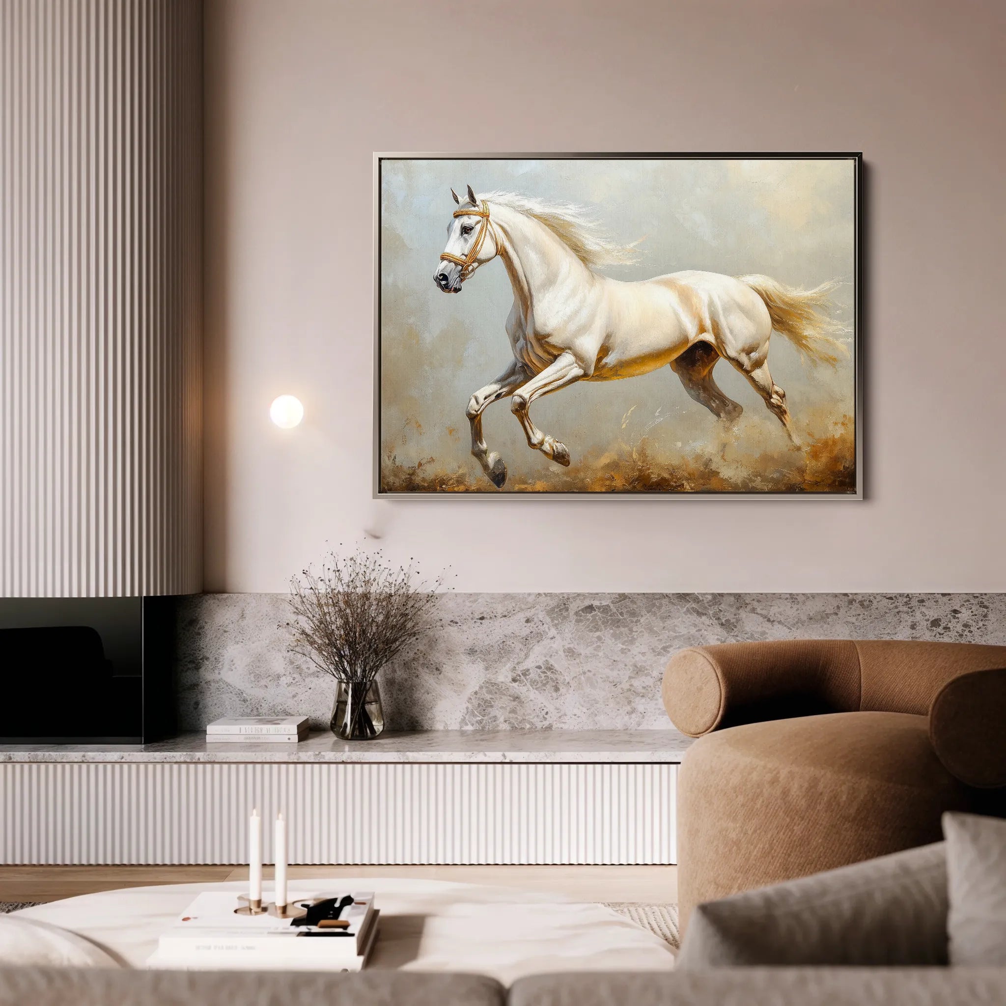 Horses 214 Canvas Art 18" x 24" / 45 x 60 cm / Black