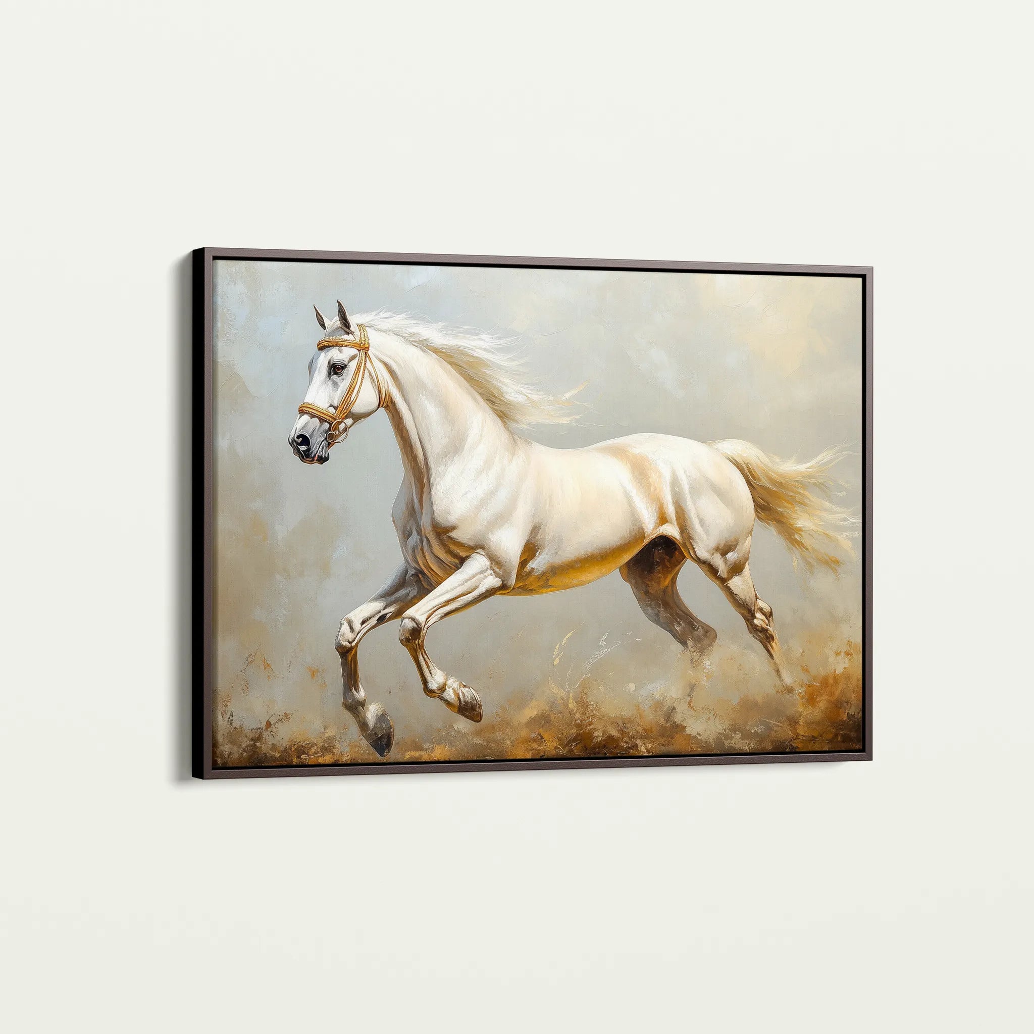 Horses 214 Canvas Art 18" x 24" / 45 x 60 cm / Black