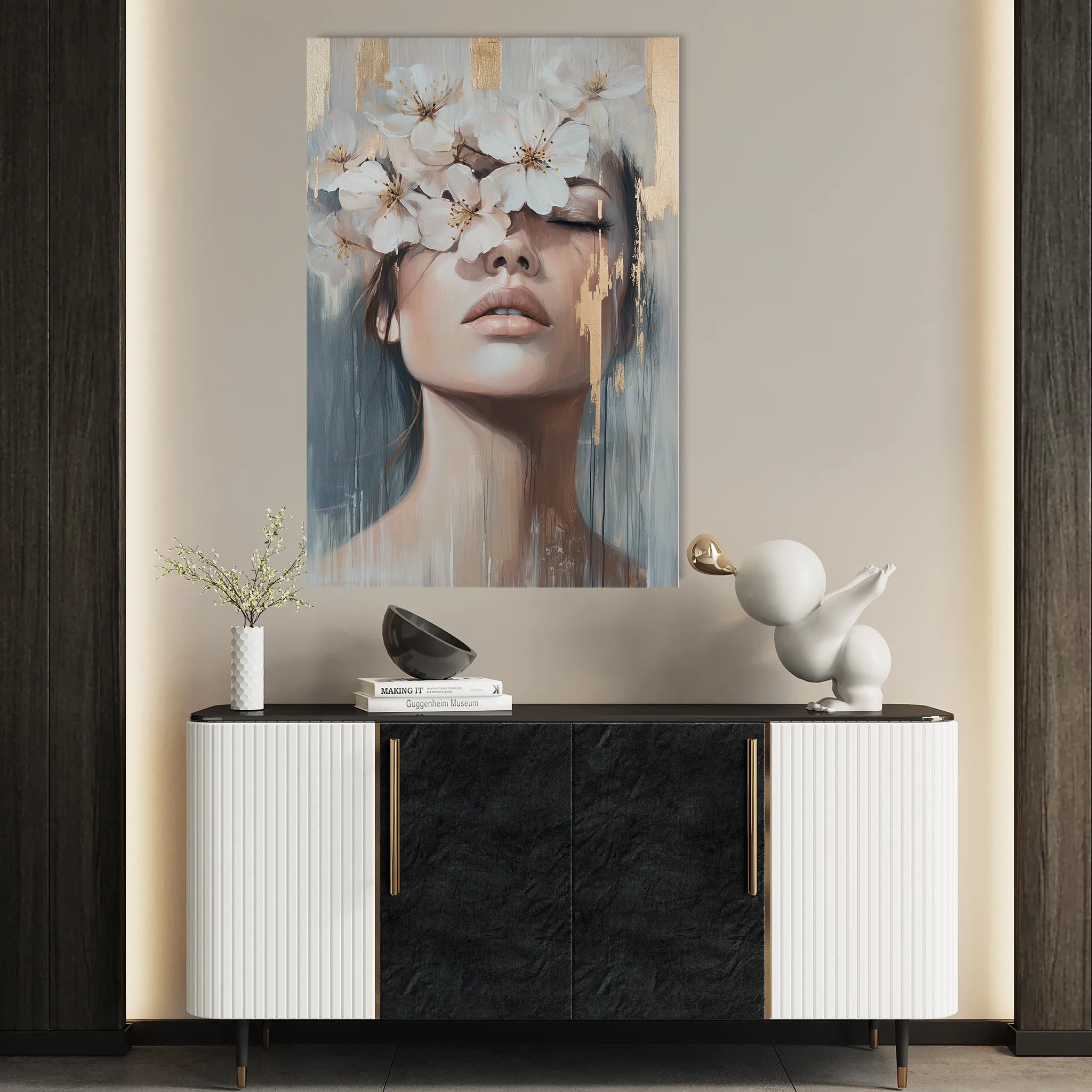 Portrait 214 Canvas Art 18" x 24" / 45 x 60 cm / Black