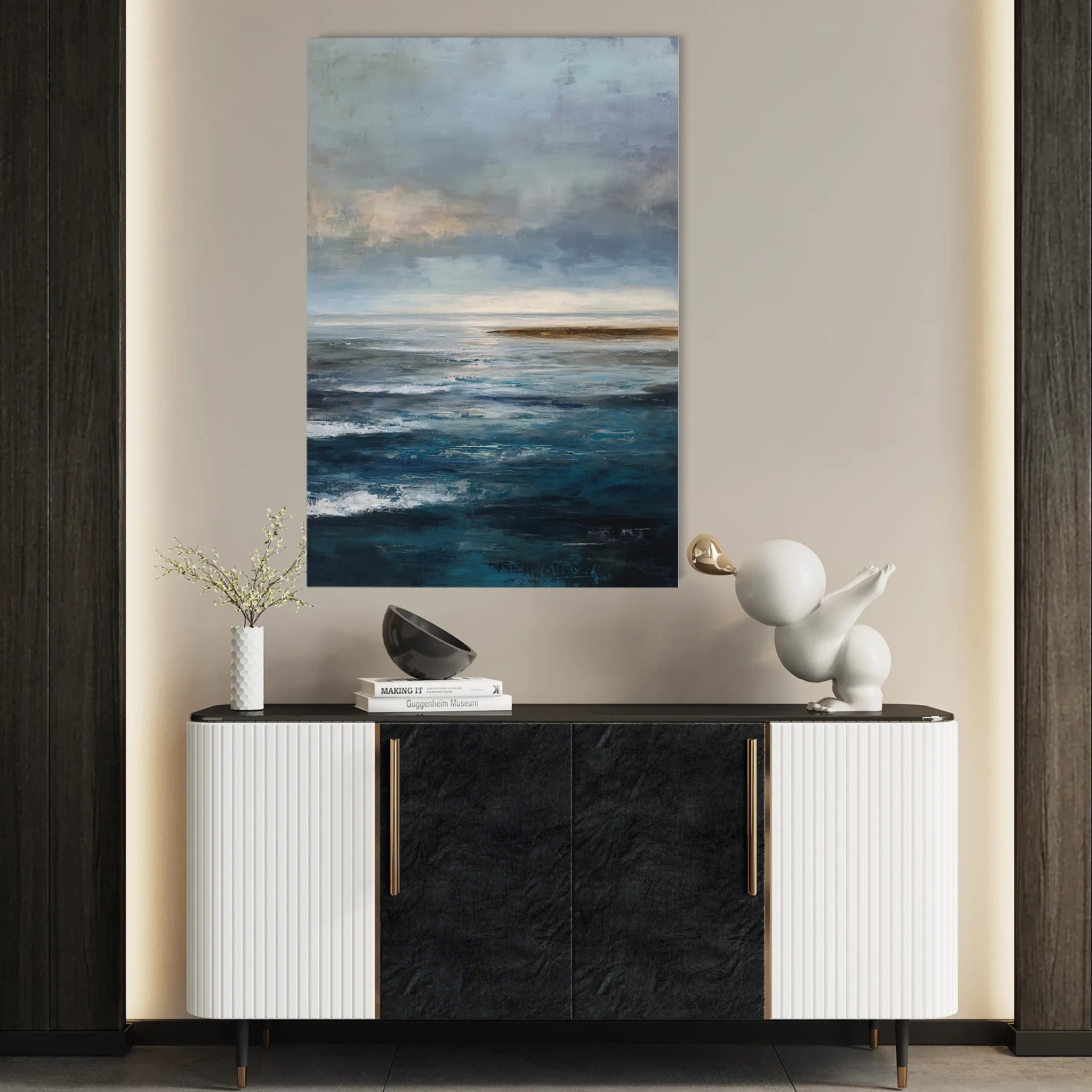 Abstract 2147 Canvas Art 18" x 24" / 45 x 60 cm / Black