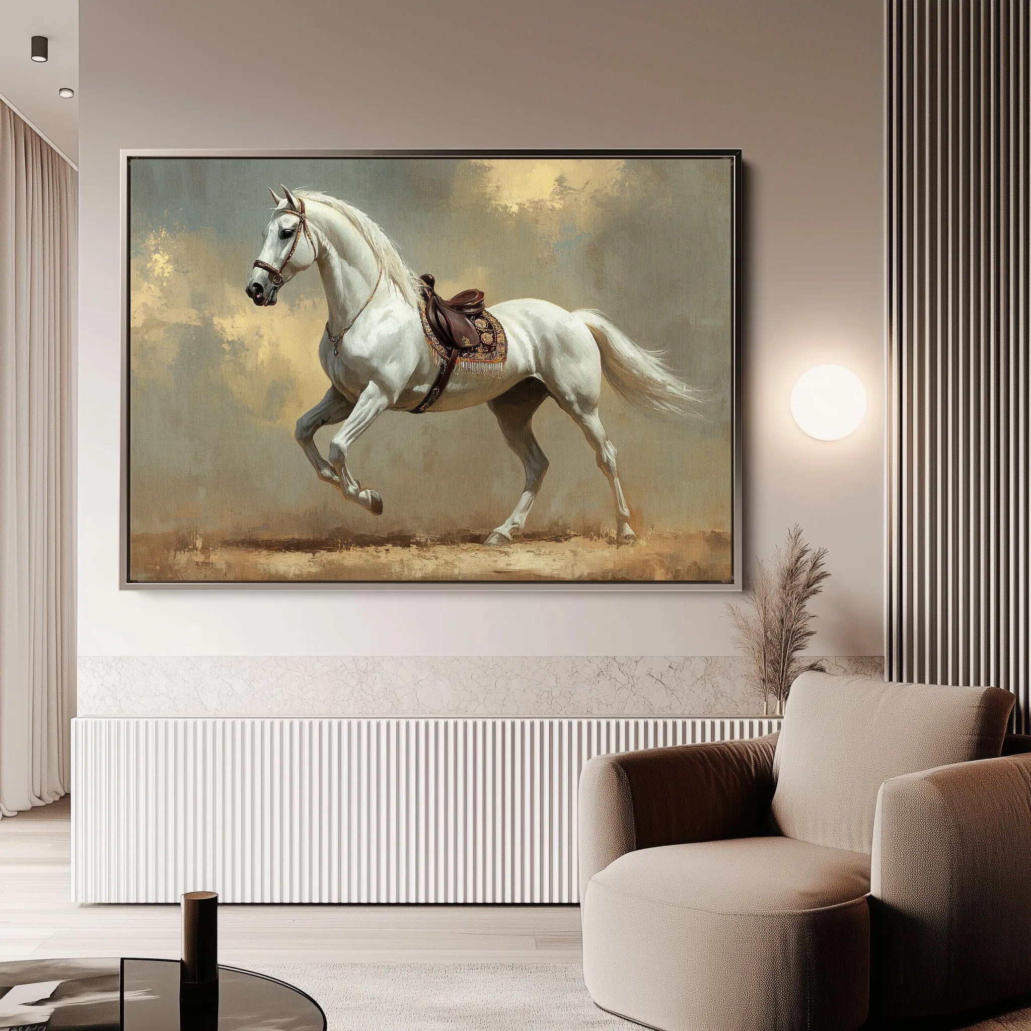 Horses 215 Canvas Art 18" x 24" / 45 x 60 cm / Black