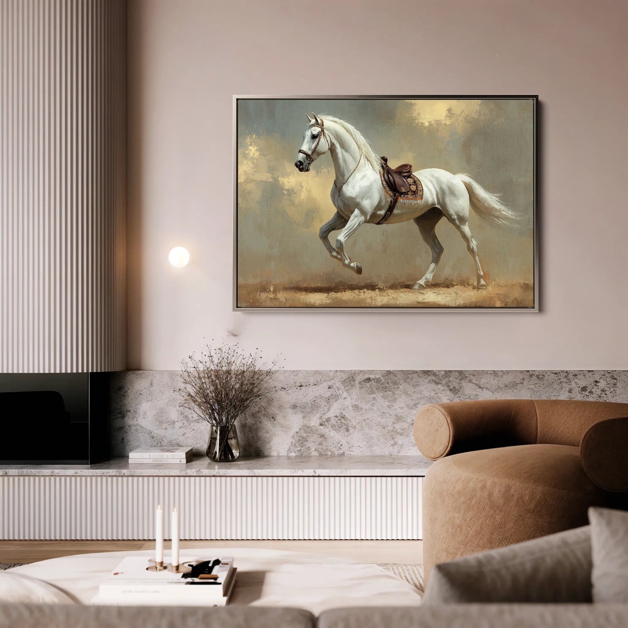 Horses 215 Canvas Art 18" x 24" / 45 x 60 cm / Black