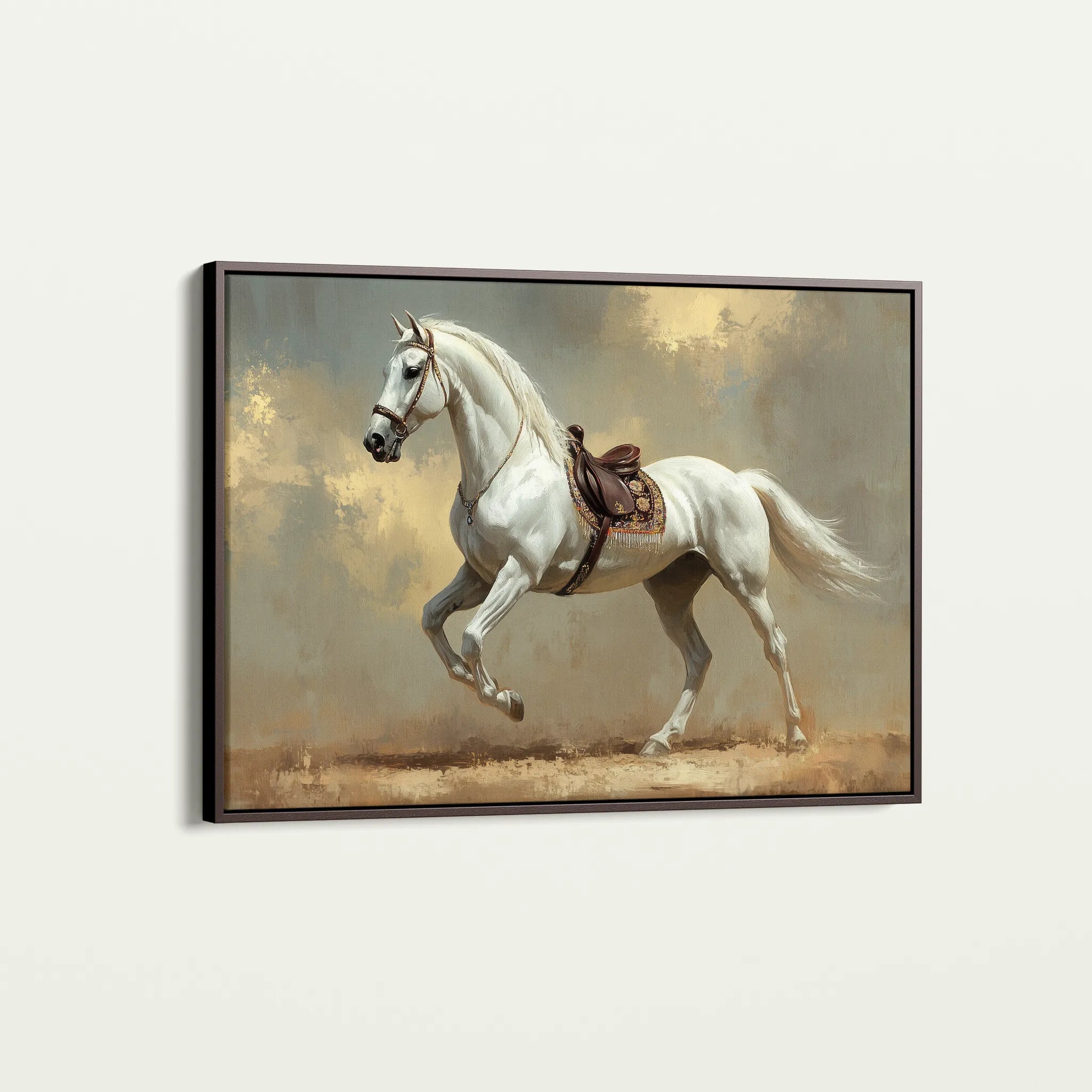Horses 215 Canvas Art 18" x 24" / 45 x 60 cm / Black