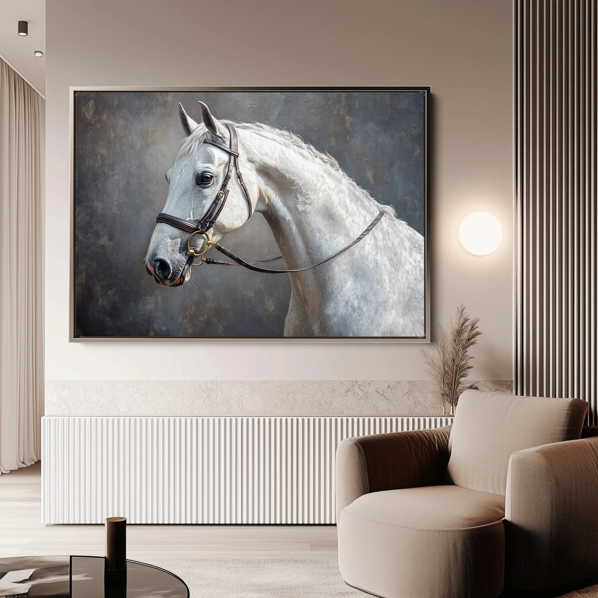 Horses 216 Canvas Art 18" x 24" / 45 x 60 cm / Black