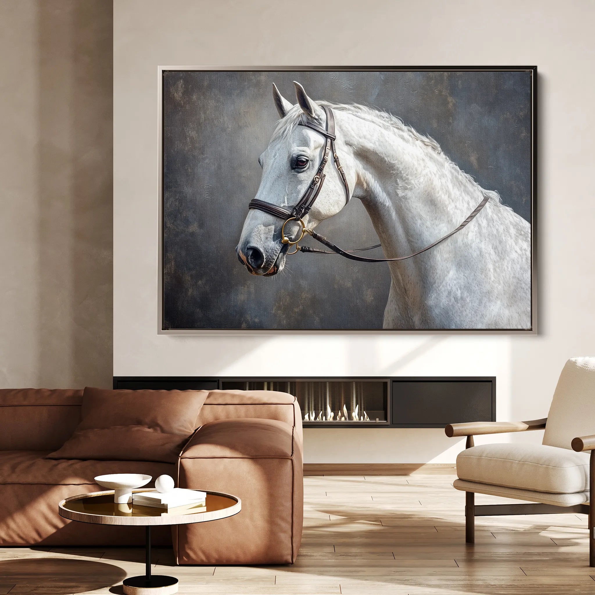 Horses 216 Canvas Art 18" x 24" / 45 x 60 cm / Black