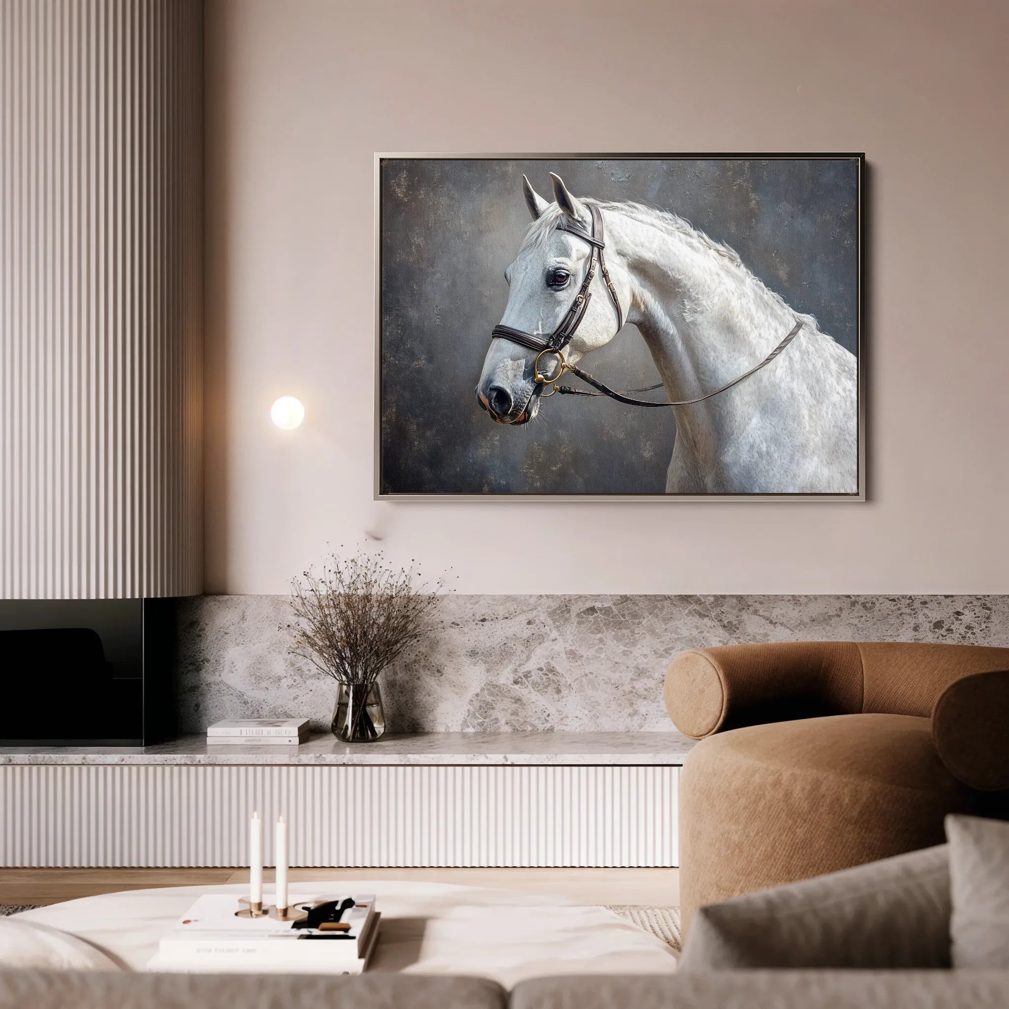 Horses 216 Canvas Art 18" x 24" / 45 x 60 cm / Black