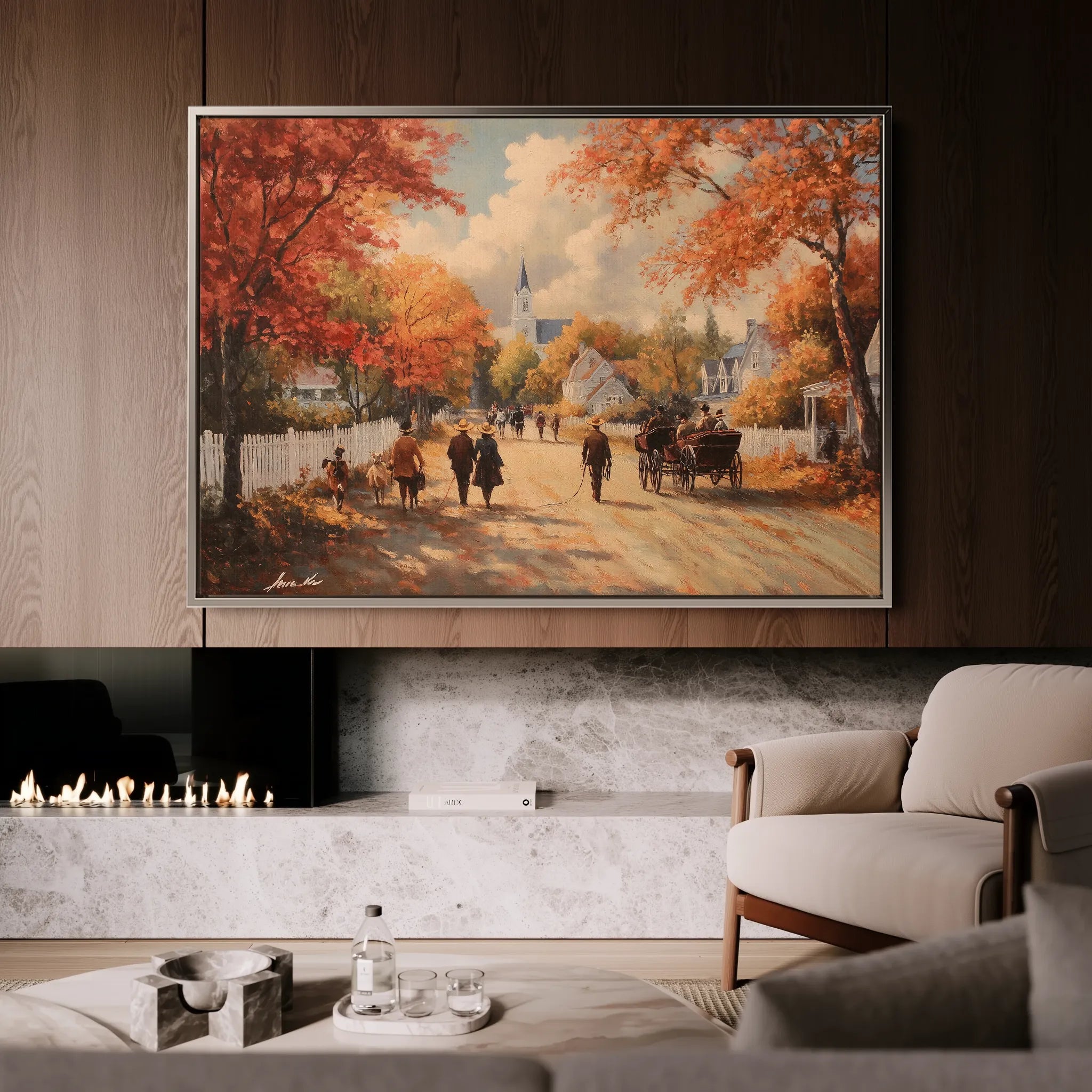 Landscape 216 Canvas Art 18" x 24" / 45 x 60 cm / Black