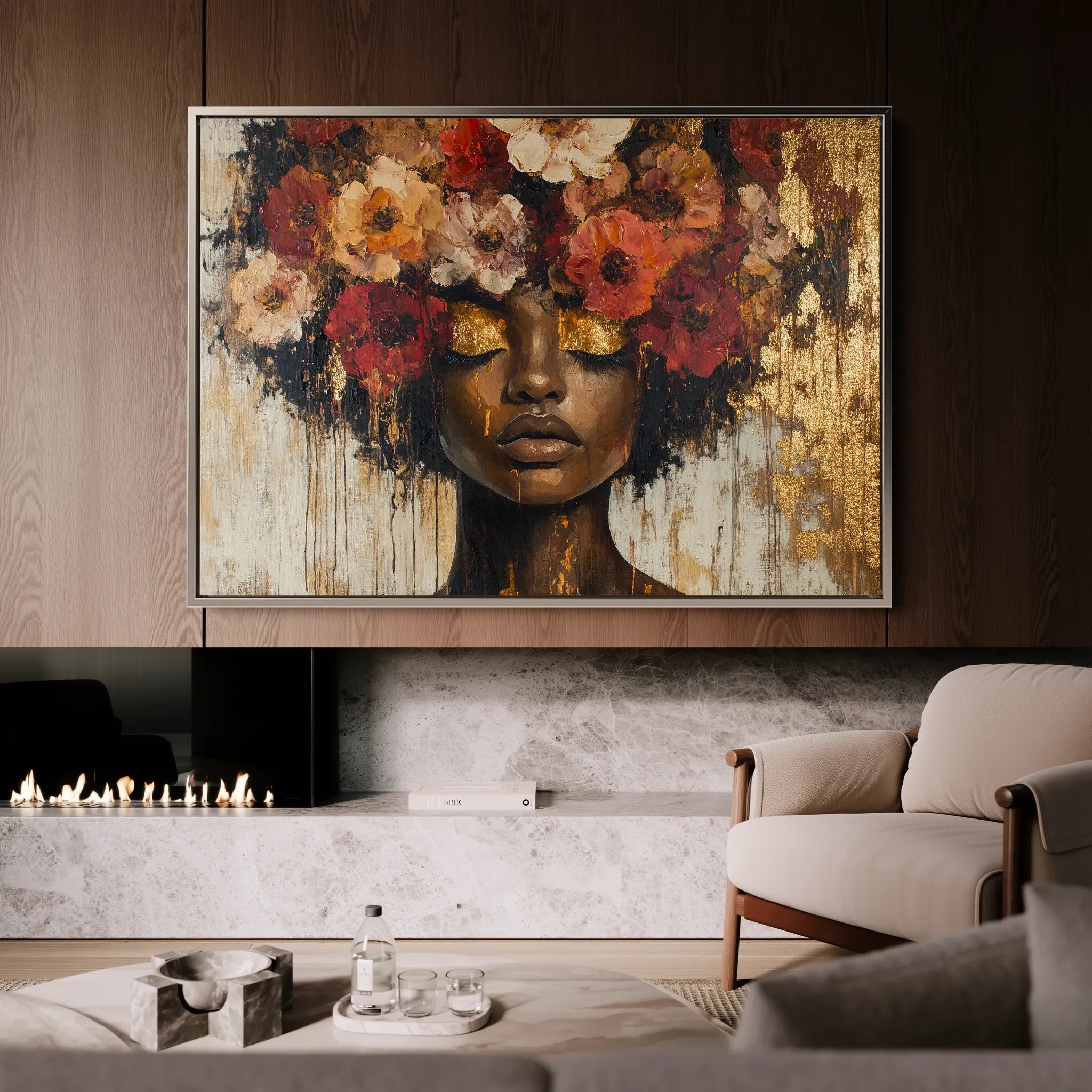 Portrait 216 Canvas Art 18" x 24" / 45 x 60 cm / Black