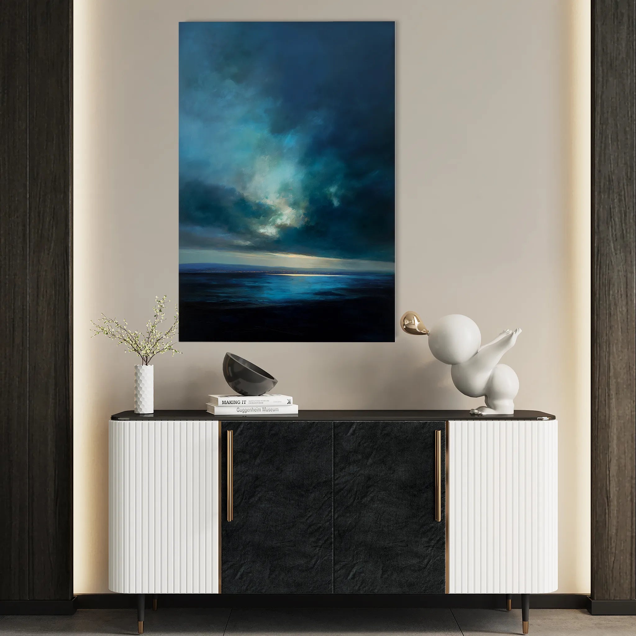 Abstract 2161 Canvas Art 18" x 24" / 45 x 60 cm / Black