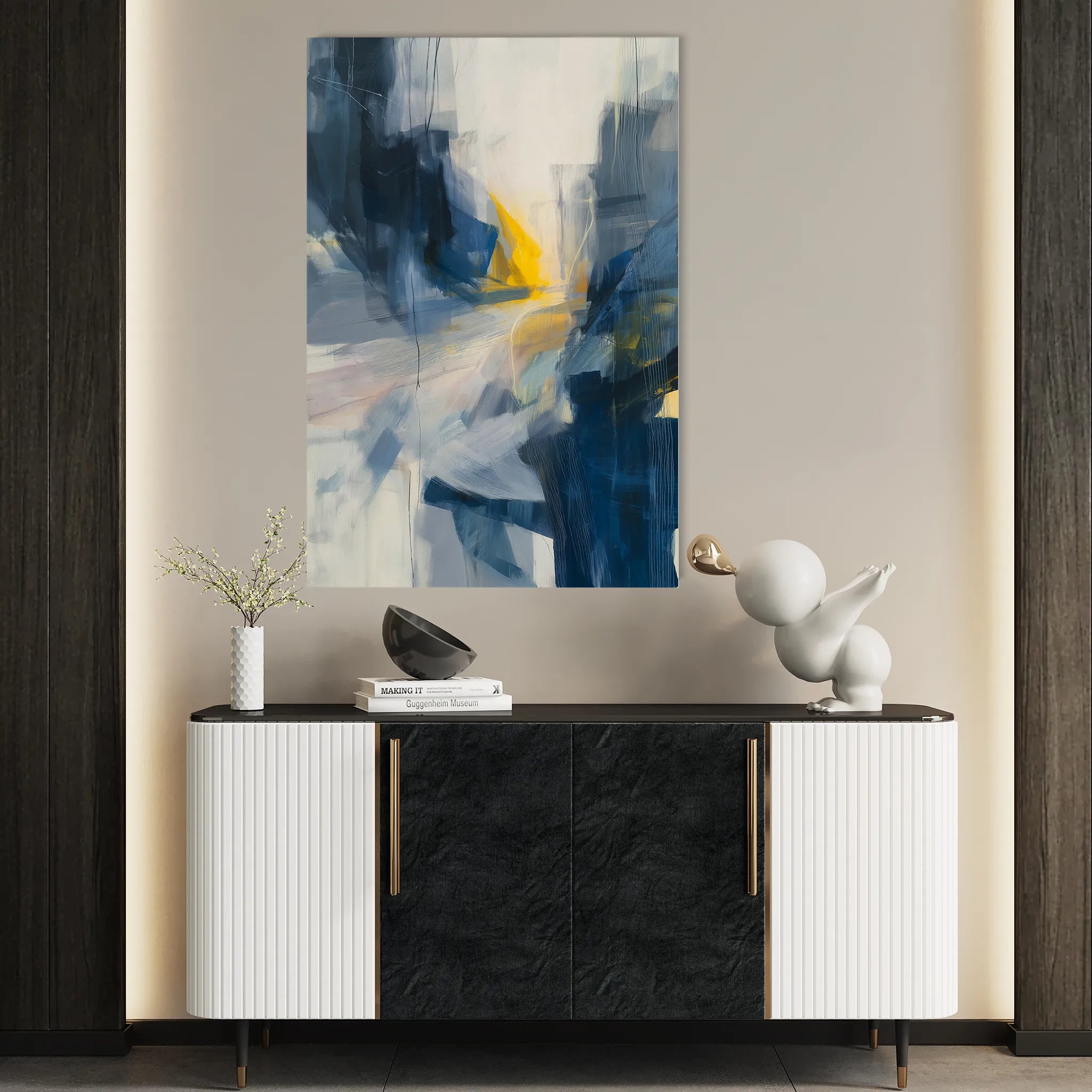 Abstract 2163 Canvas Art 18" x 24" / 45 x 60 cm / Black