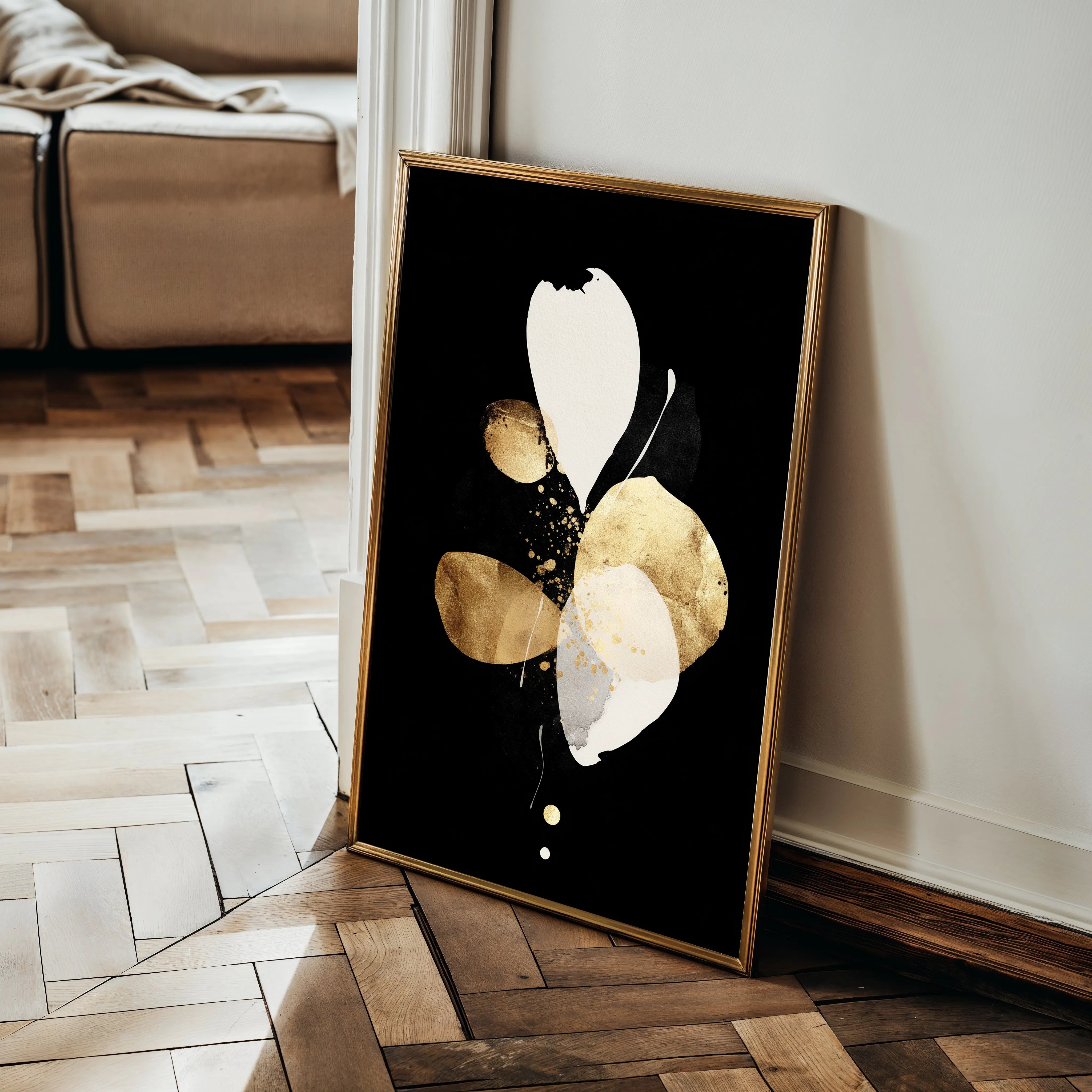 Abstract 2168 Canvas Art 18" x 24" / 45 x 60 cm / Black