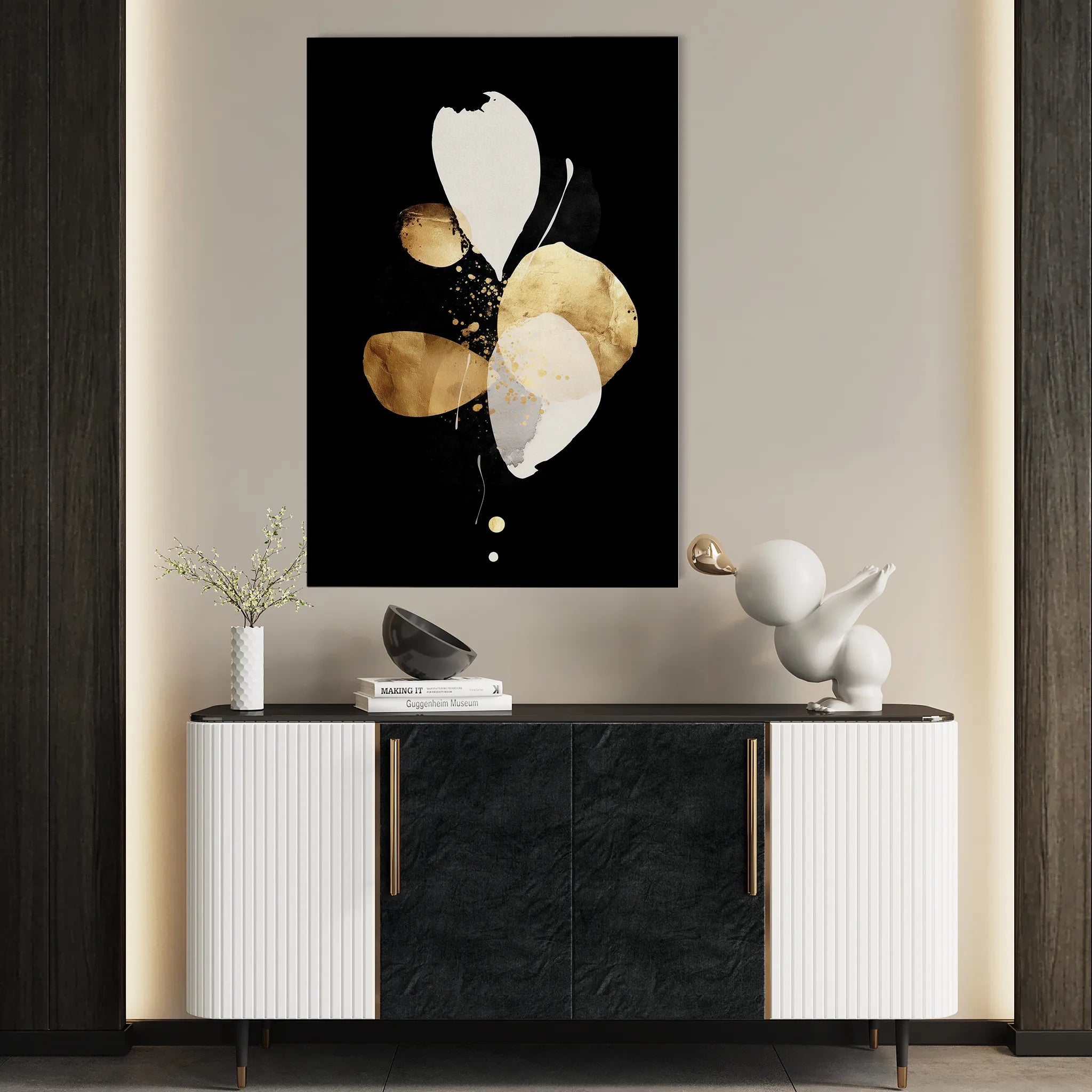 Abstract 2168 Canvas Art 18" x 24" / 45 x 60 cm / Black