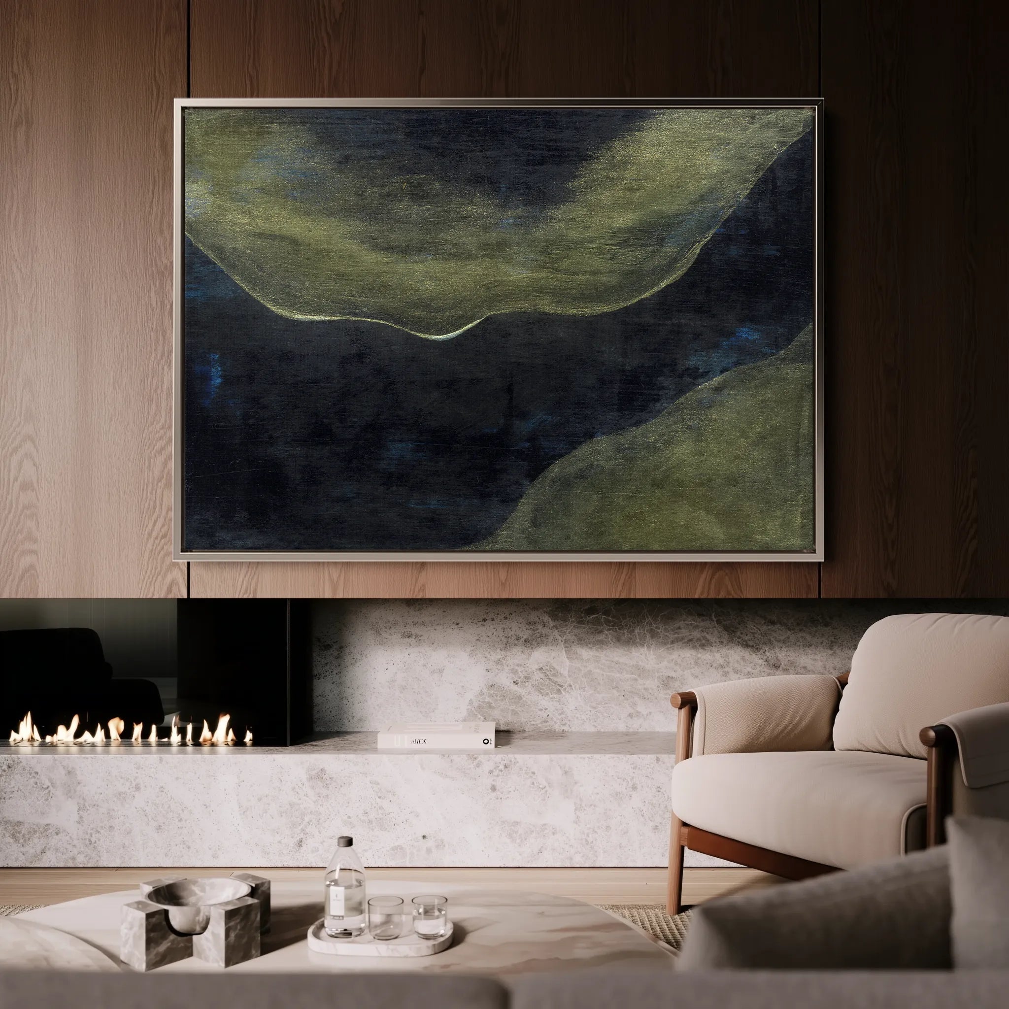 Abstract 217 Canvas Art 18" x 24" / 45 x 60 cm / Black