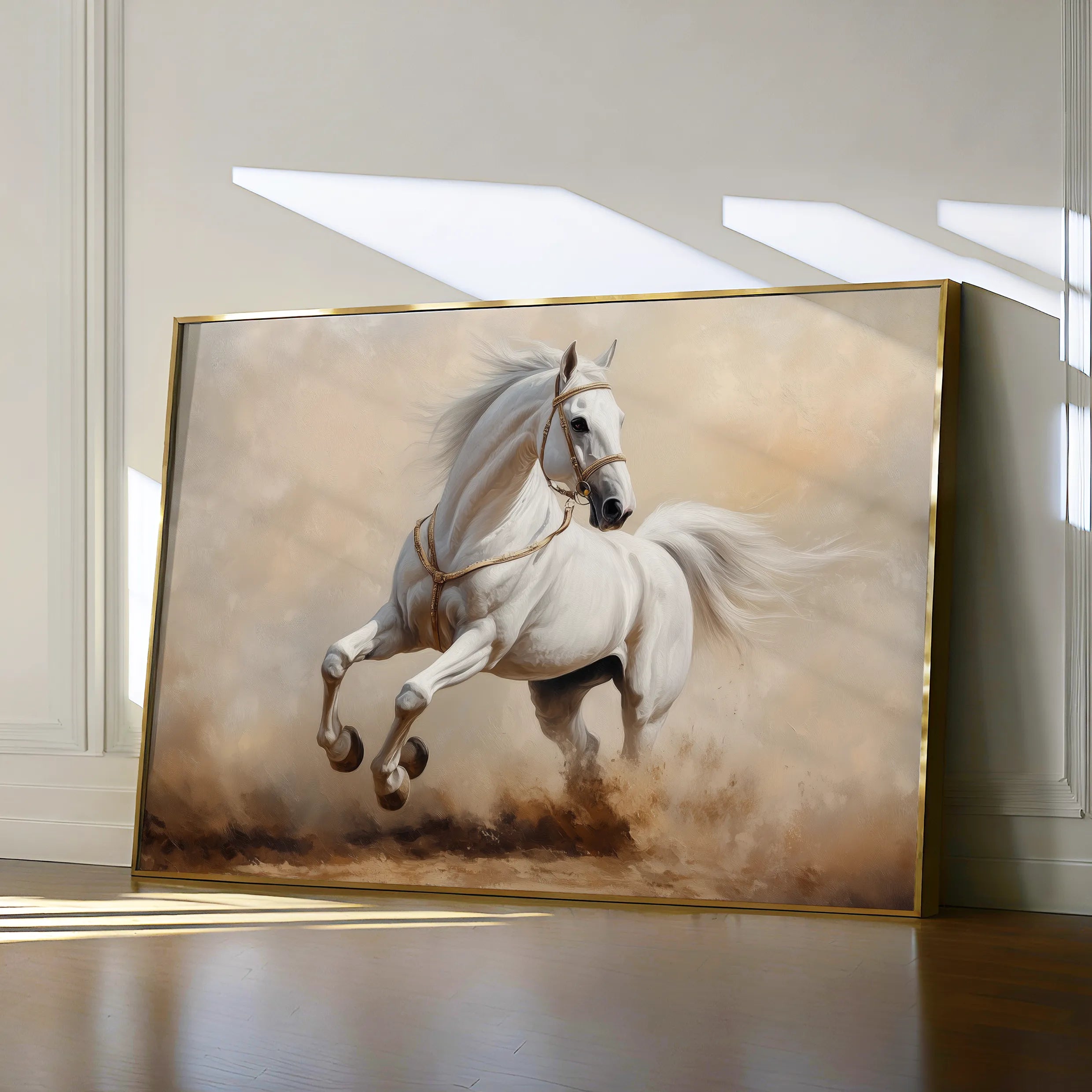 Horses 217 Canvas Art 18" x 24" / 45 x 60 cm / Black
