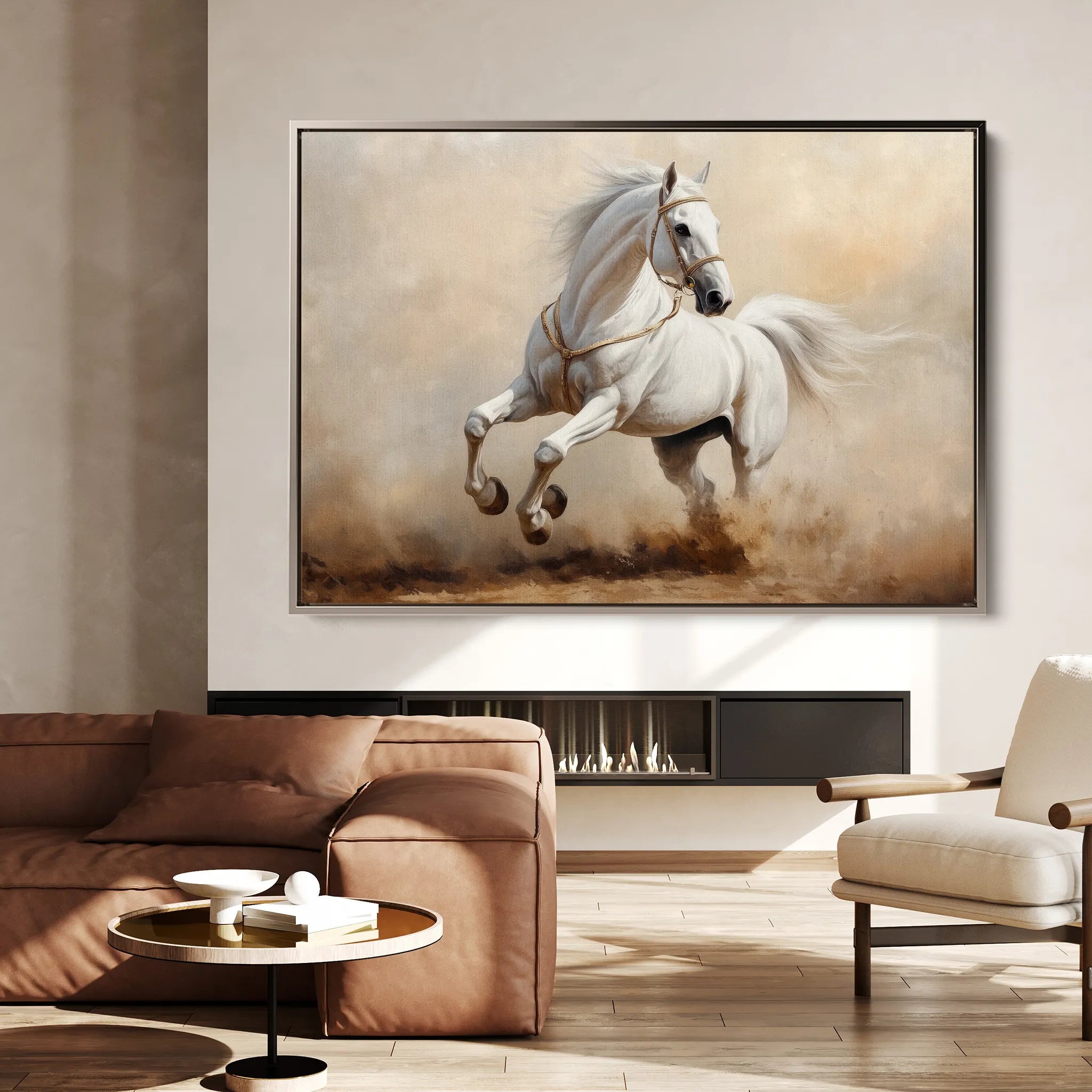 Horses 217 Canvas Art 18" x 24" / 45 x 60 cm / Black
